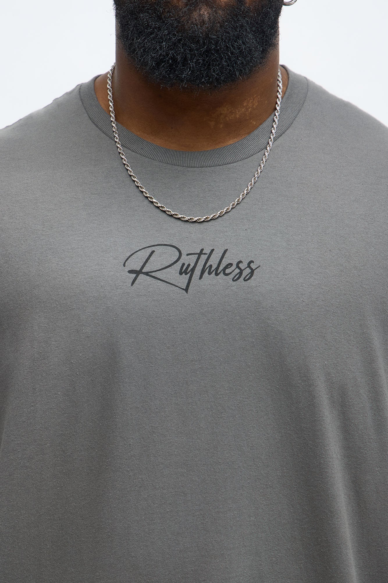 Ruthless To Succeed Oversized Short Sleeve Tee - Charcoal