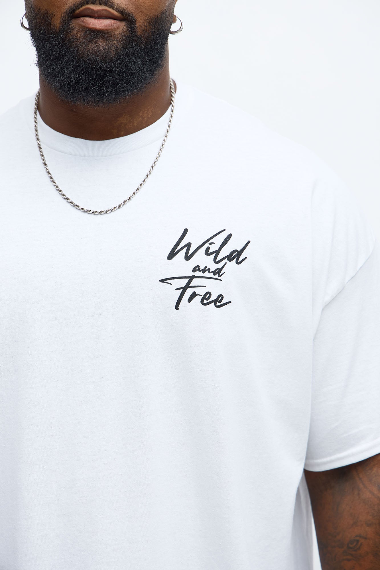 Wild And Free Oversized Short Sleeve Tee - White