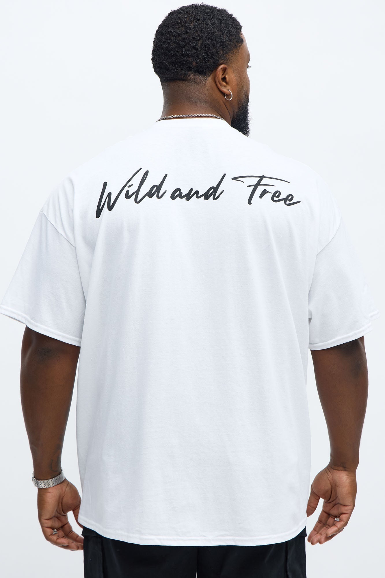 Wild And Free Oversized Short Sleeve Tee - White