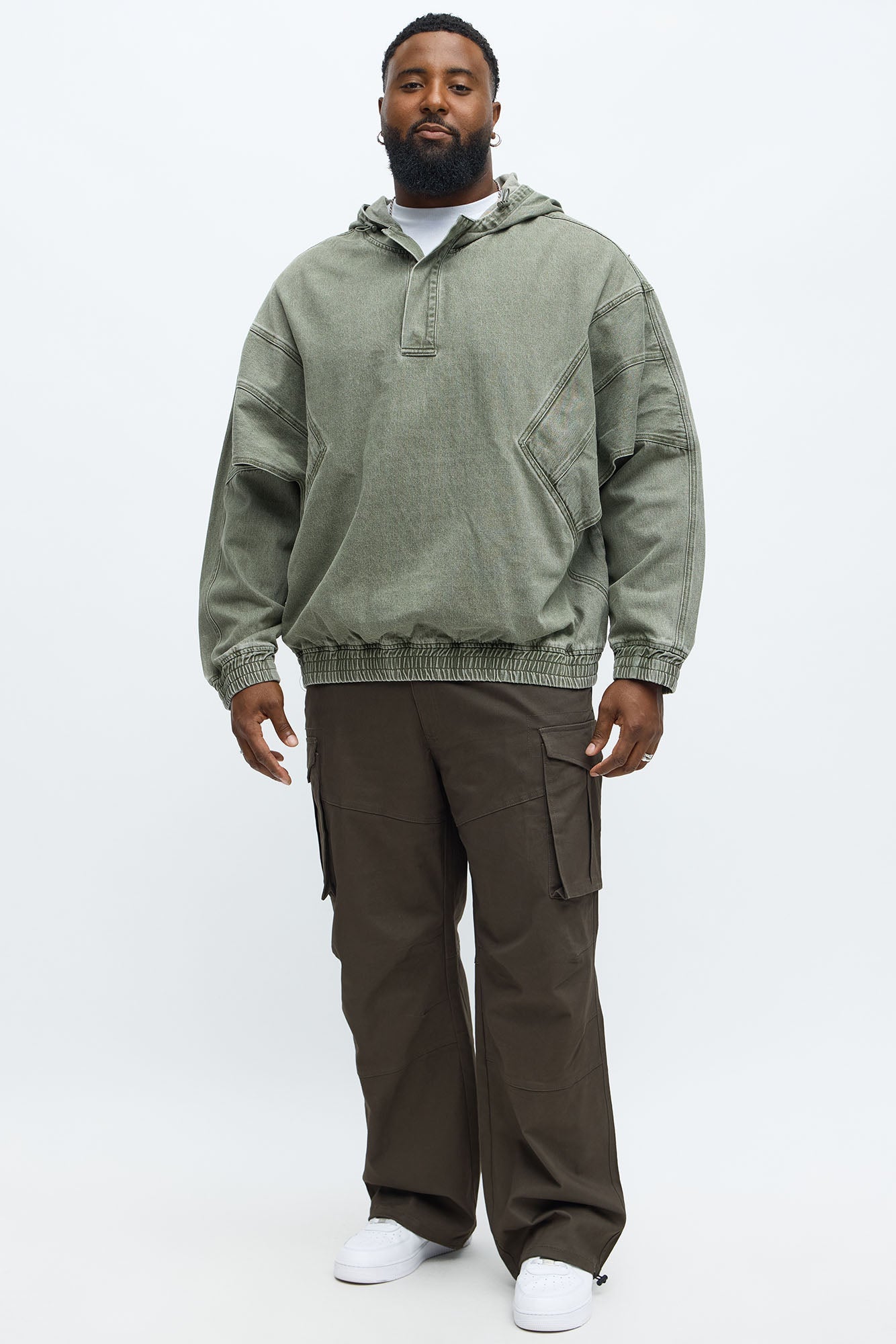 Relaxed Soho '96 Hooded Pullover Jacket - Olive