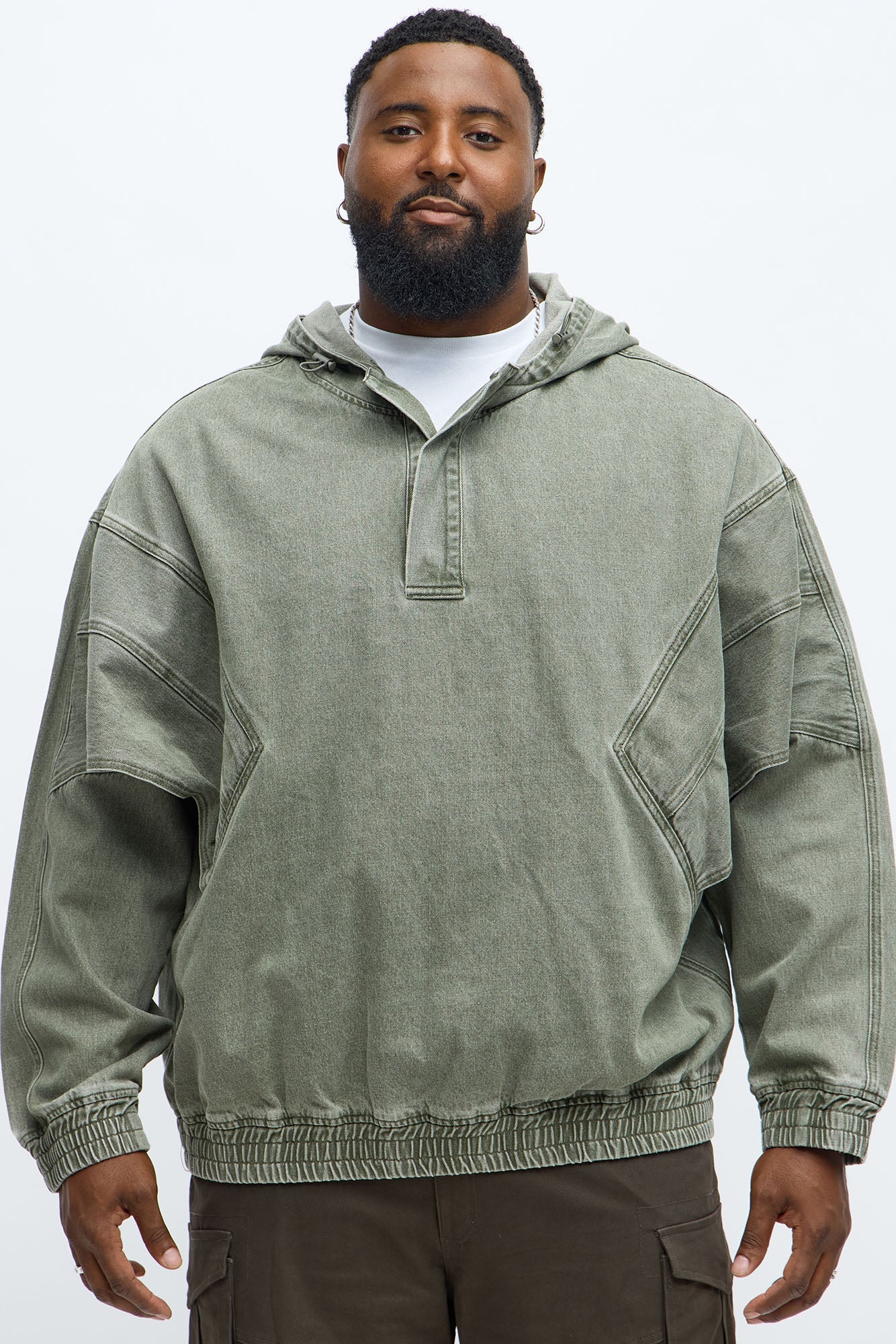 Relaxed Soho '96 Hooded Pullover Jacket - Olive