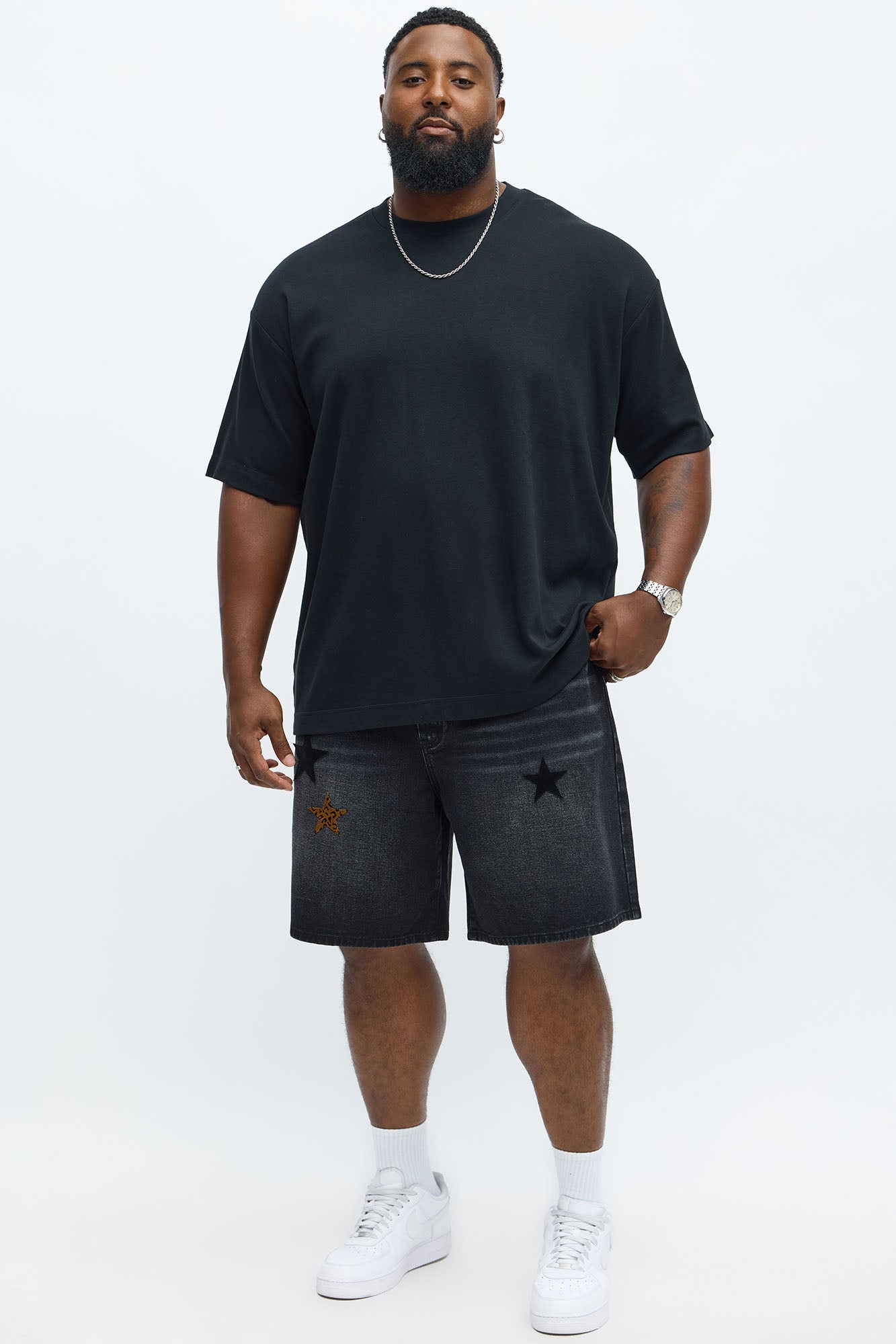 Relaxed I'm More Than Stars Denim Short - Black Wash