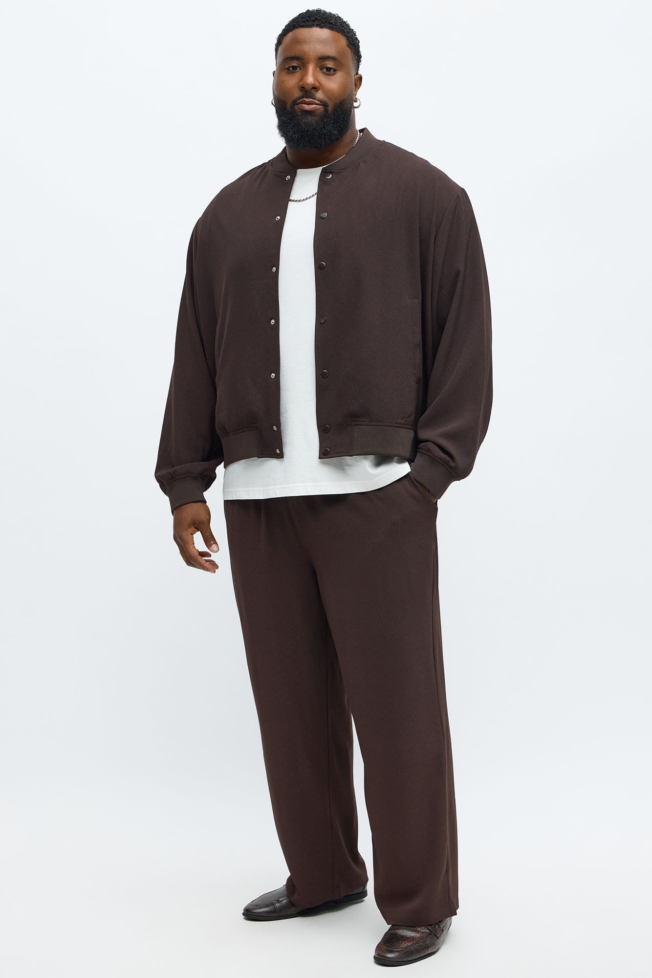 Golden Hour Relaxed Bomber Jacket - Brown