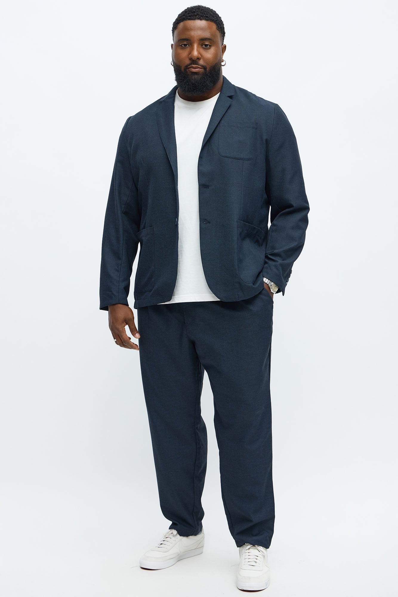 Slim Modern Stretch-Waist Everyday Trouser - Navy