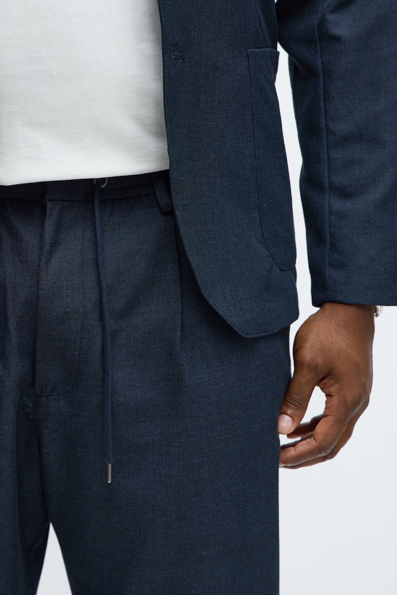 Slim Modern Stretch-Waist Everyday Trouser - Navy