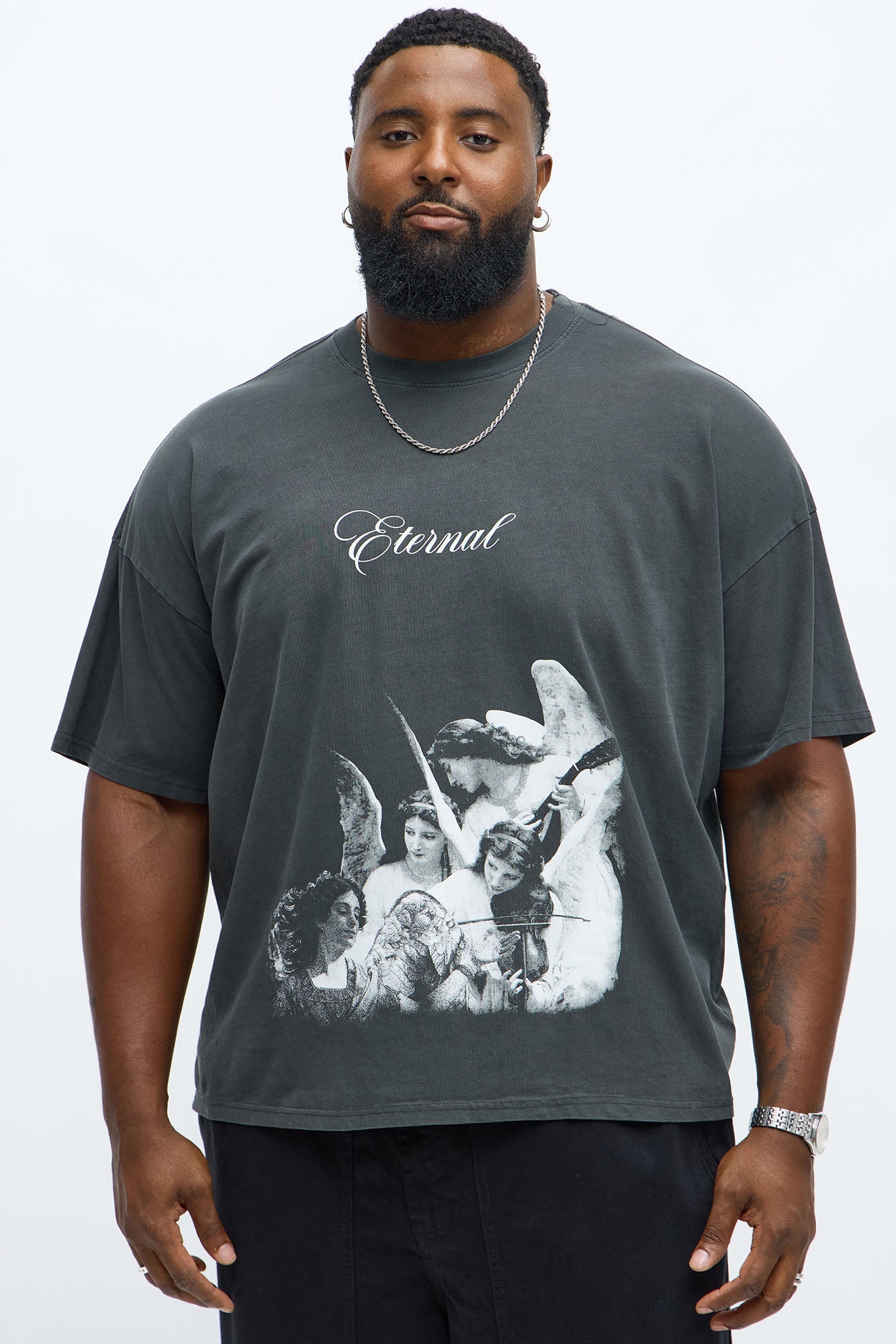 Eternal Salvation Oversized Short Sleeve Tee - Black Wash