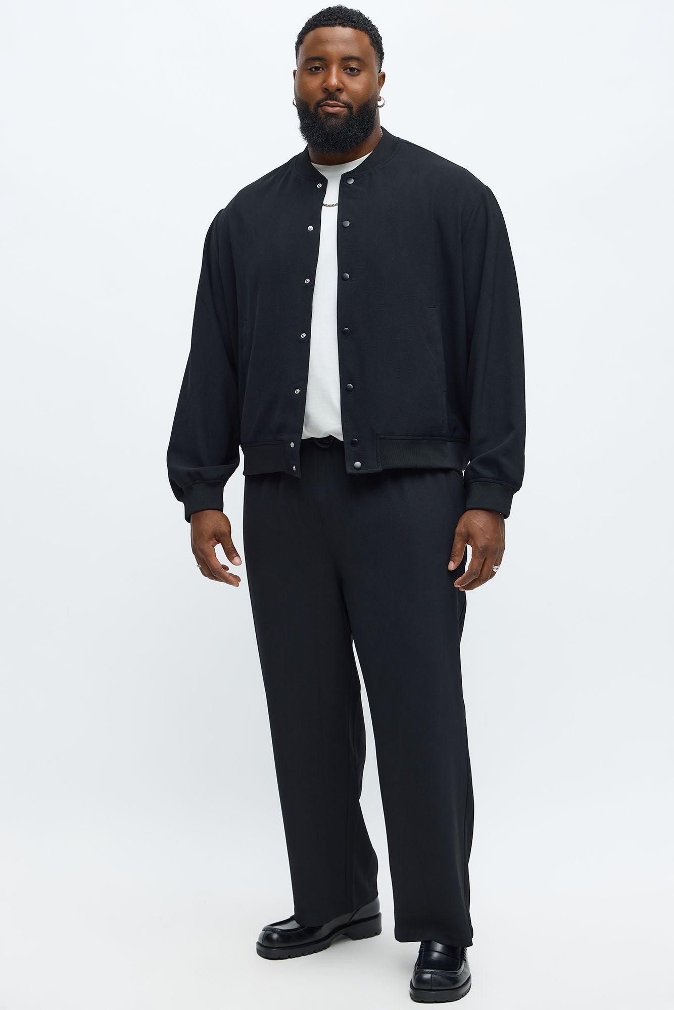 Golden Hour Relaxed Bomber Jacket - Black