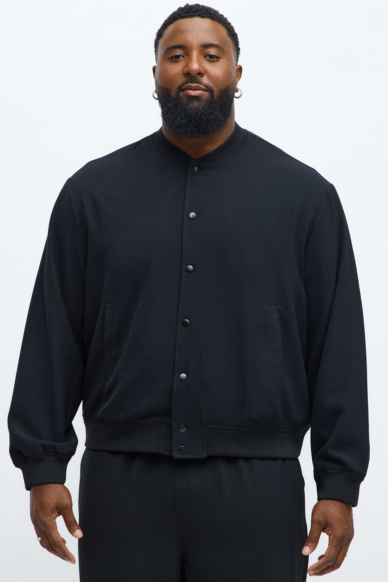 Golden Hour Relaxed Bomber Jacket - Black