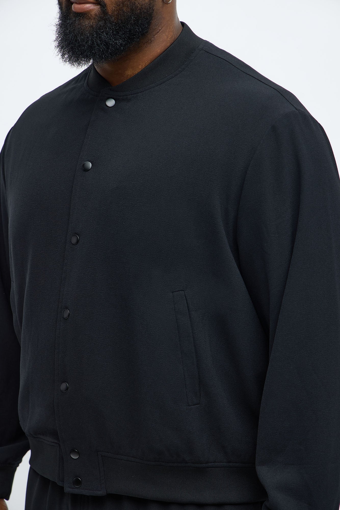 Golden Hour Relaxed Bomber Jacket - Black