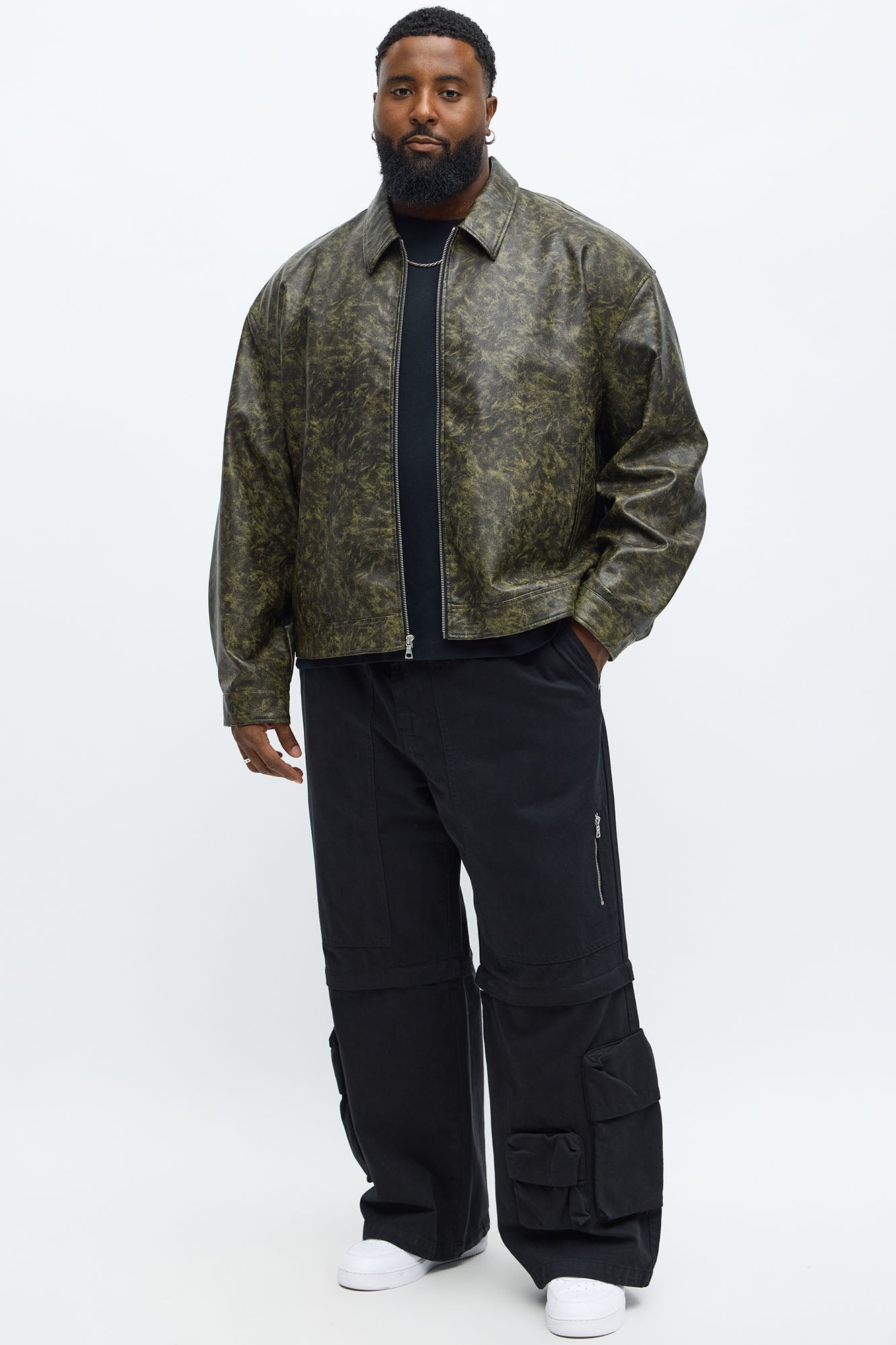 Cropped Sun Damage Work Jacket - Black/combo