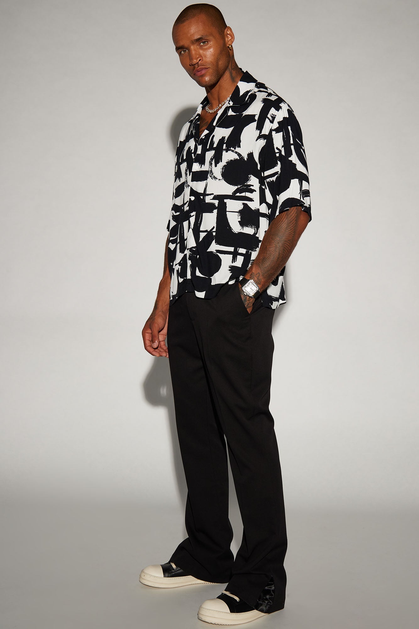 Perfect Strokes Button Up Shirt - Black/combo