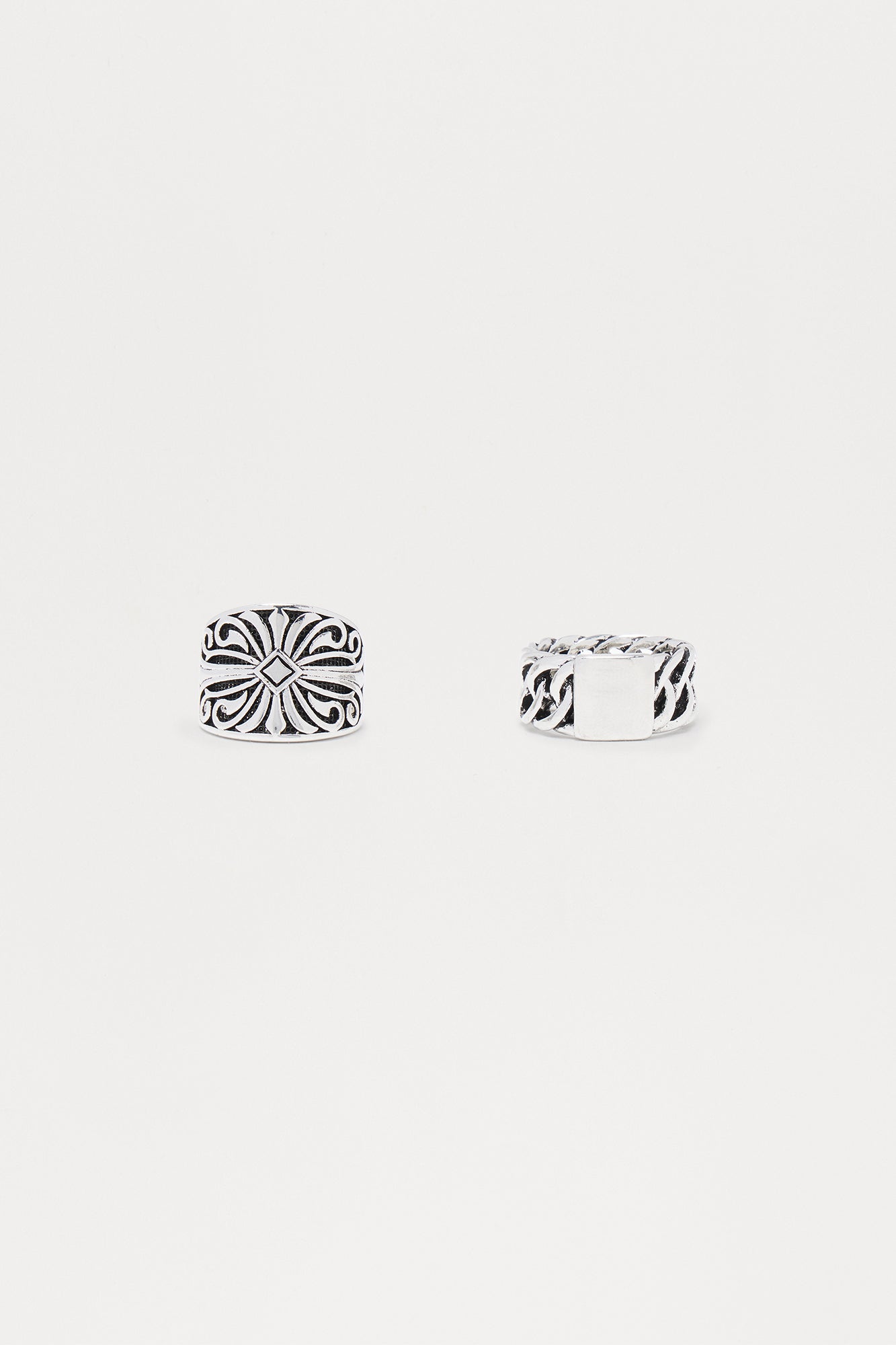 I Care 2 Piece Ring Set - Silver
