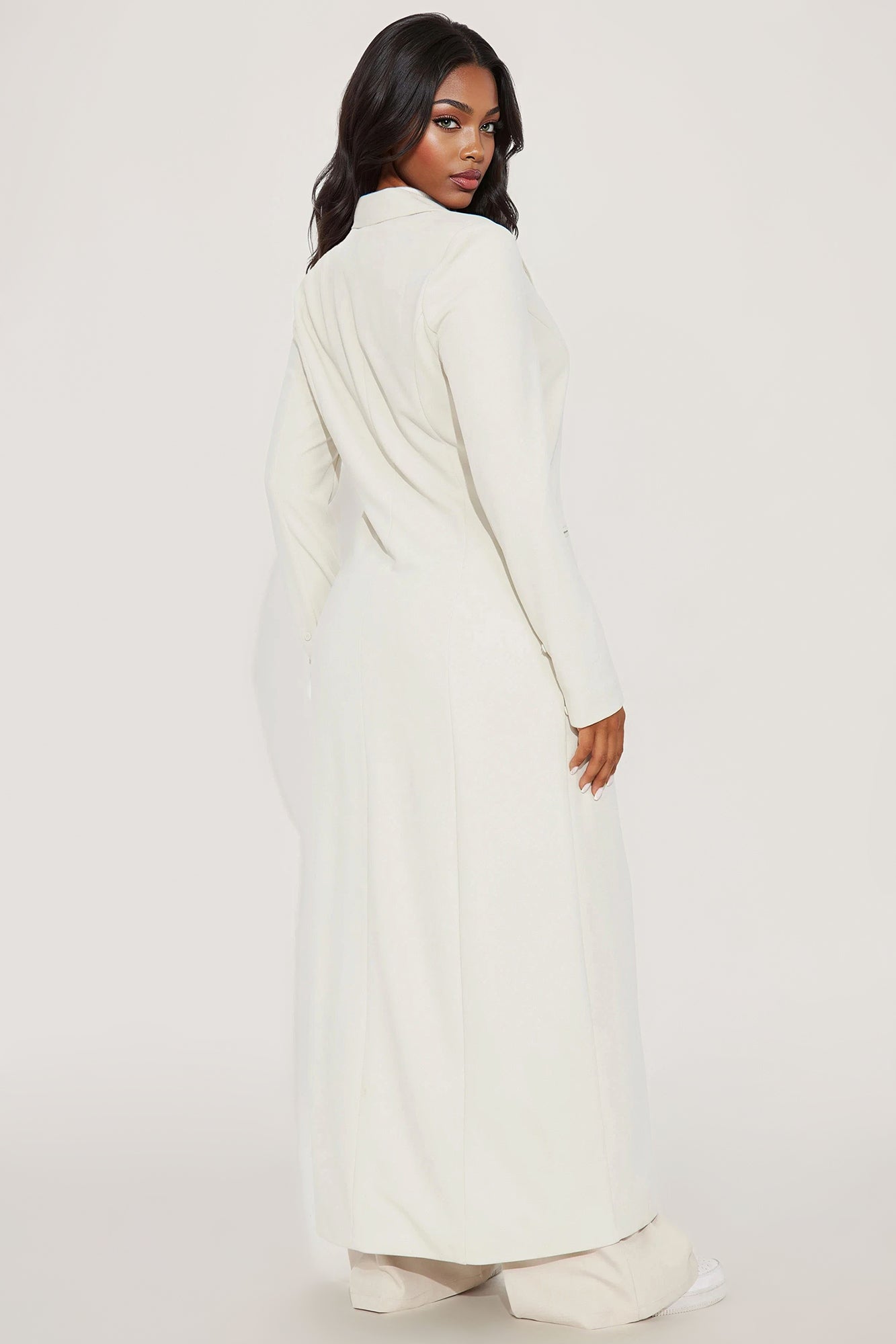 Feeling Regal Crepe Coat - Oatmeal