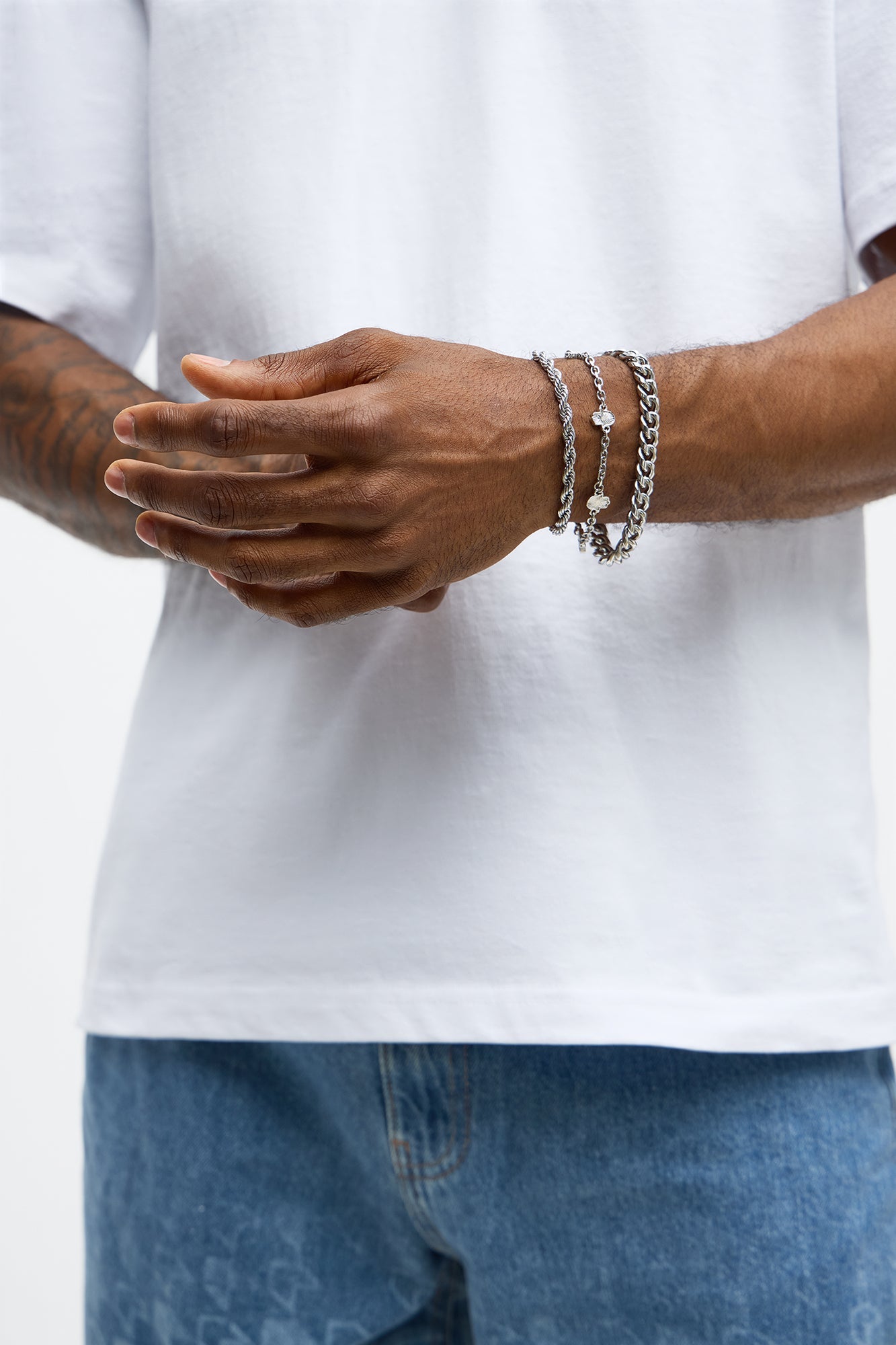 All About The Grind Bracelet Set - Silver