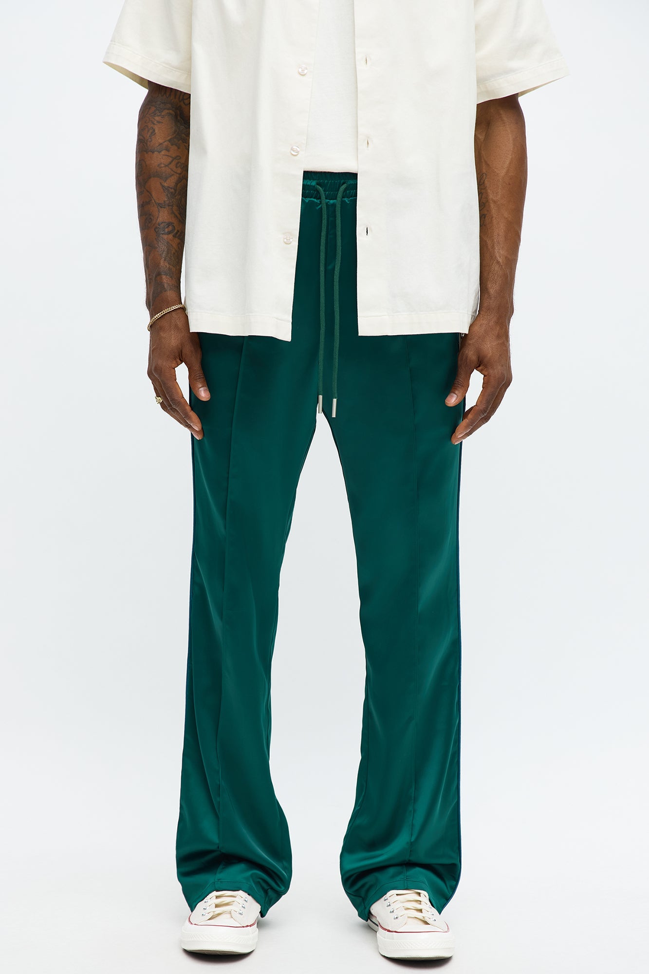 Stacked Slim Flare With Some Class Pant - Green