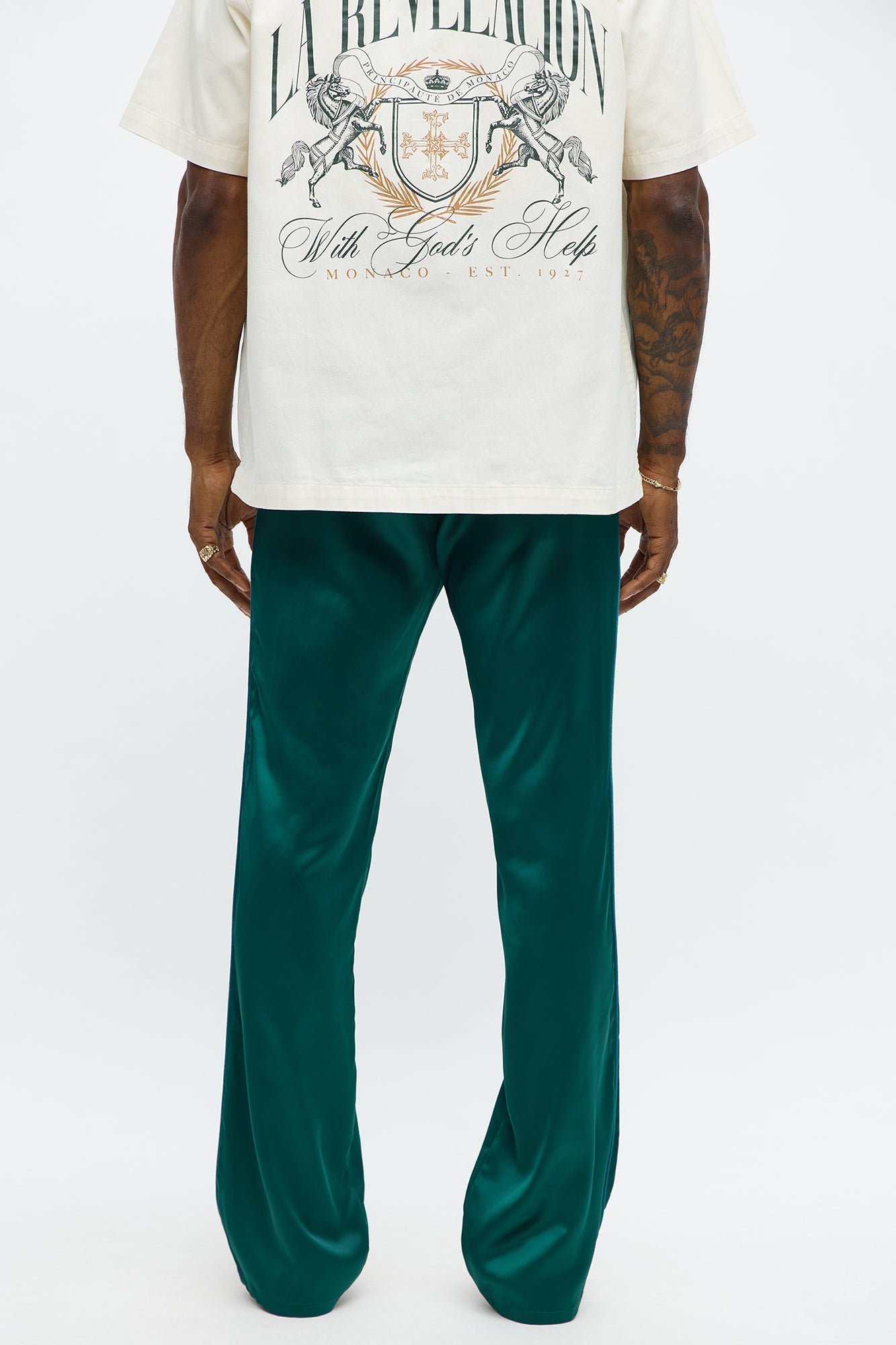Stacked Slim Flare With Some Class Pant - Green