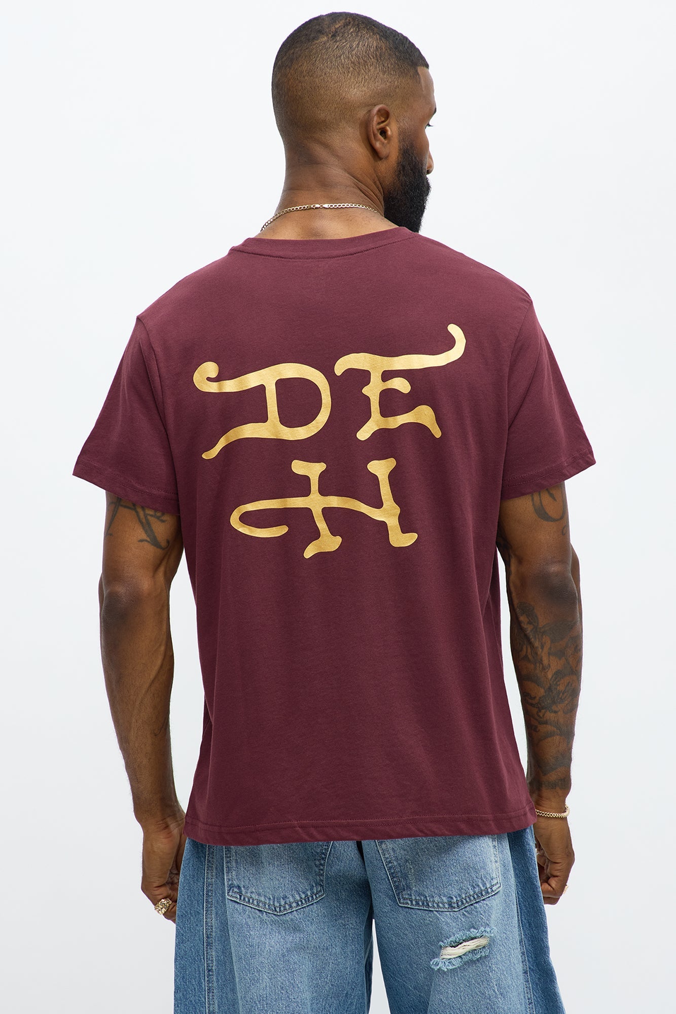 Ed Hardy Eagle Design Short Sleeve Tee - Burgundy