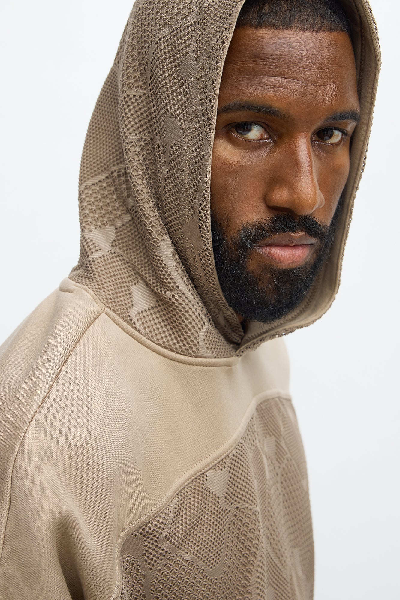 Saints Mesh Hoodie - Taupe