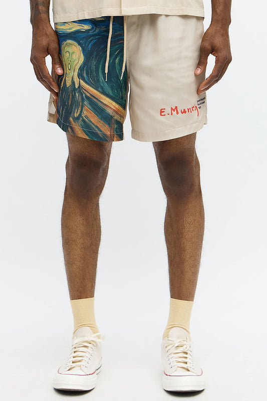 Relaxed Munch The Scream Shorts - Tan