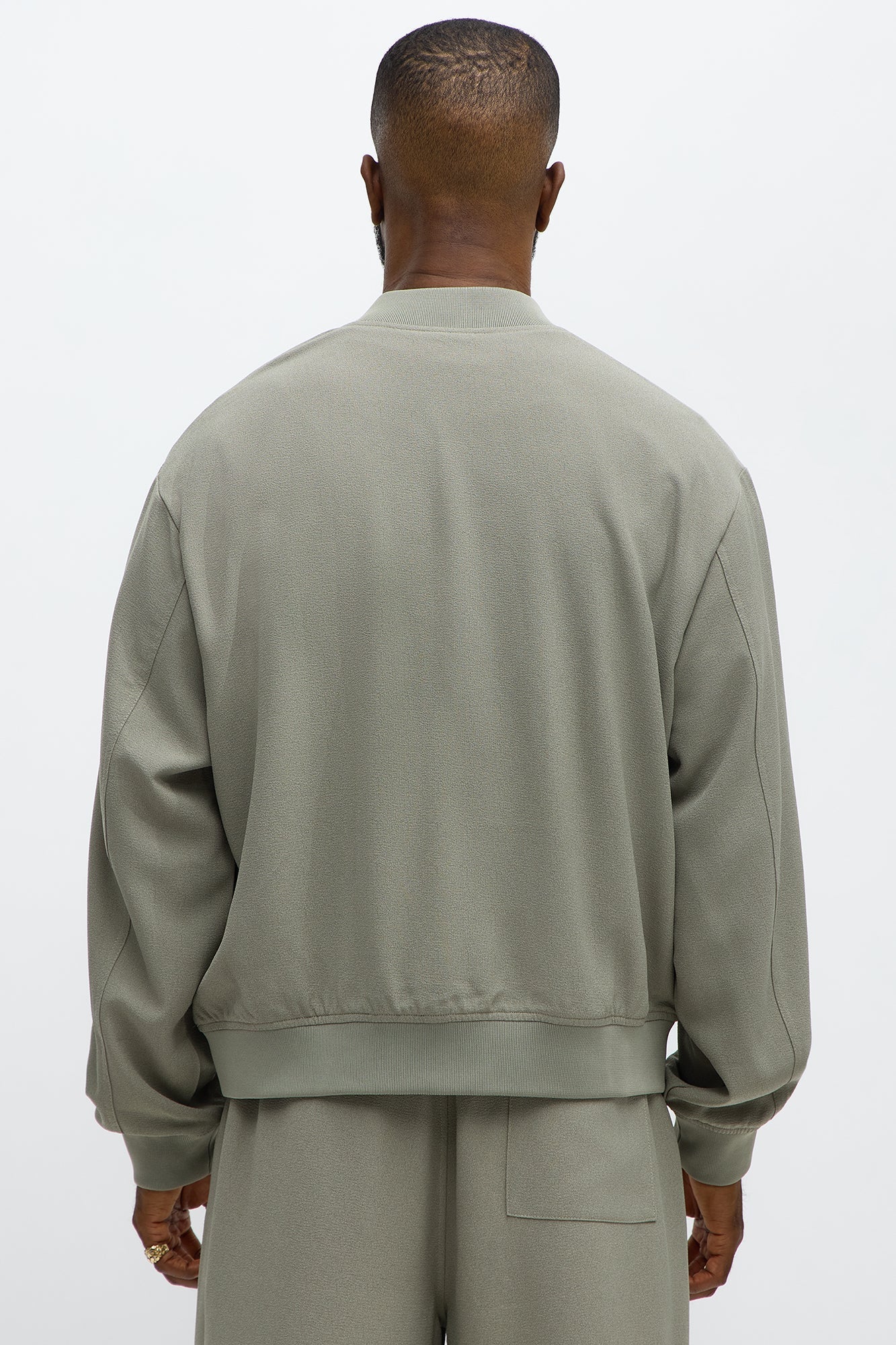 Golden Hour Relaxed Bomber Jacket - Sage