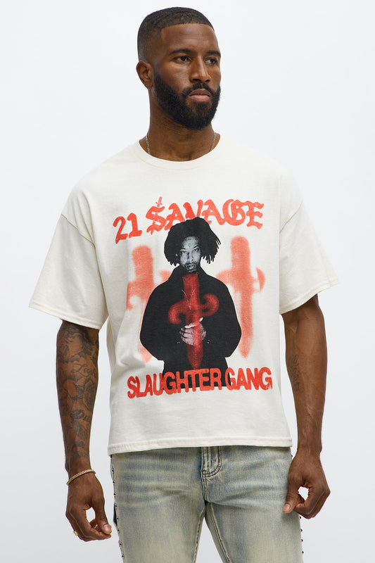 21 Savage Dirty K Oversized Short Sleeve Tee - Natural