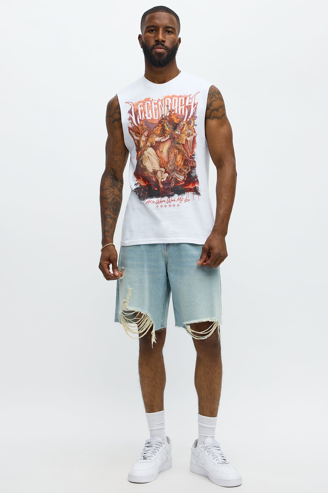 Legendary Angels Muscle Tee - White