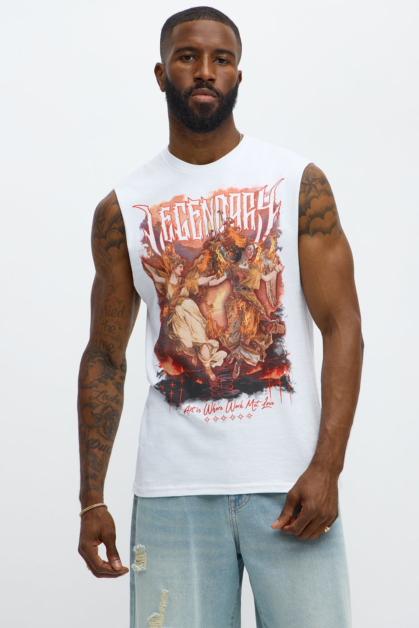 Legendary Angels Muscle Tee - White