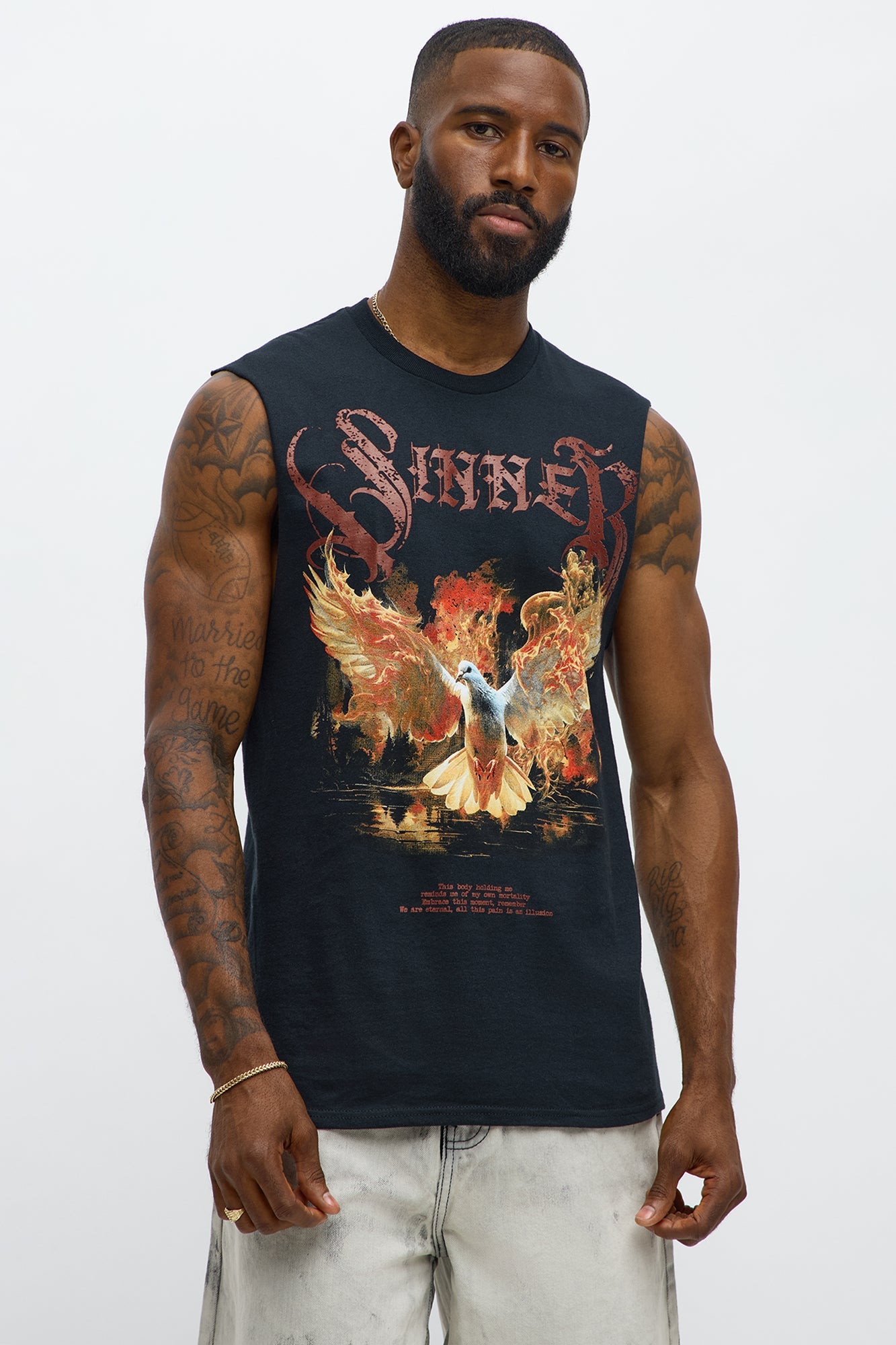Sinner Temptations Muscle Tee - Black