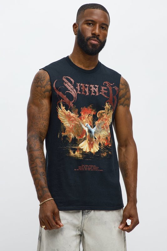 Sinner Temptations Muscle Tee - Black