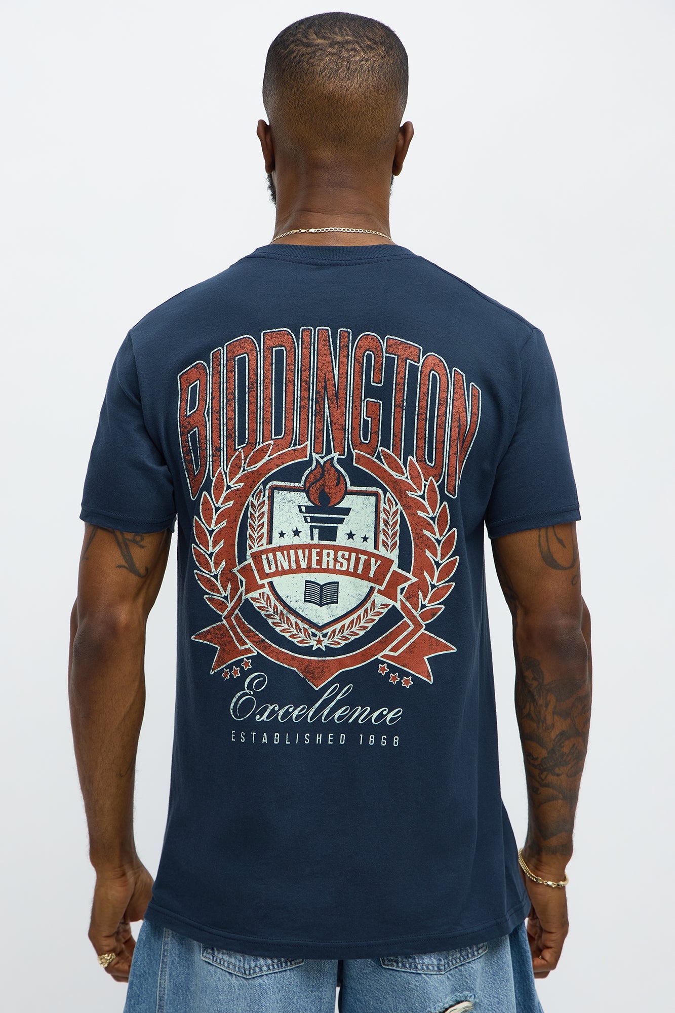 Biddington University Short Sleeve Tee - Navy