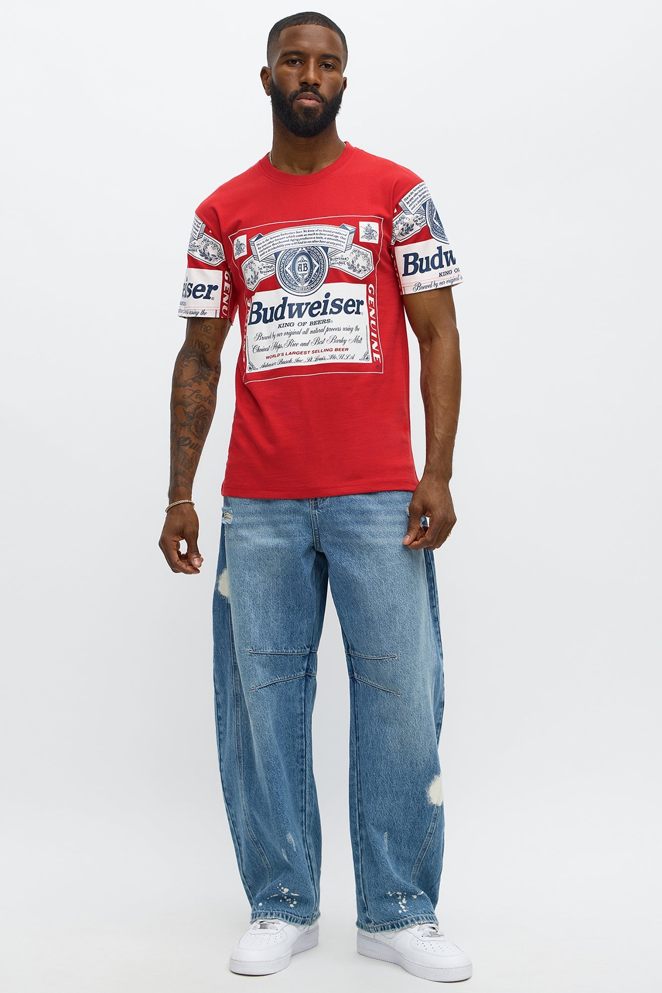 Budweiser Vintage Logo Short Sleeve Tee - Red