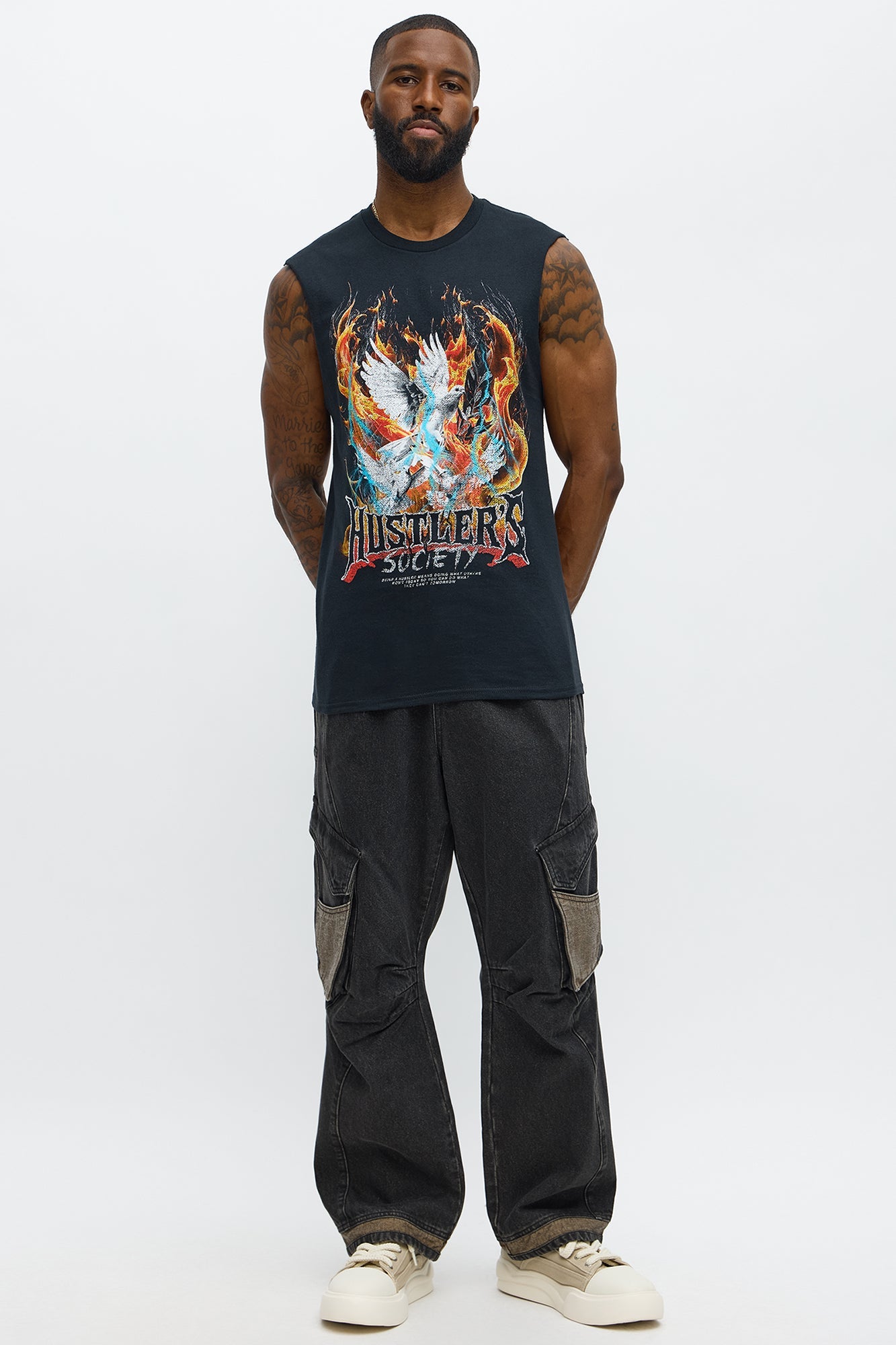 Hustler Society Reigns Muscle Tee - Black