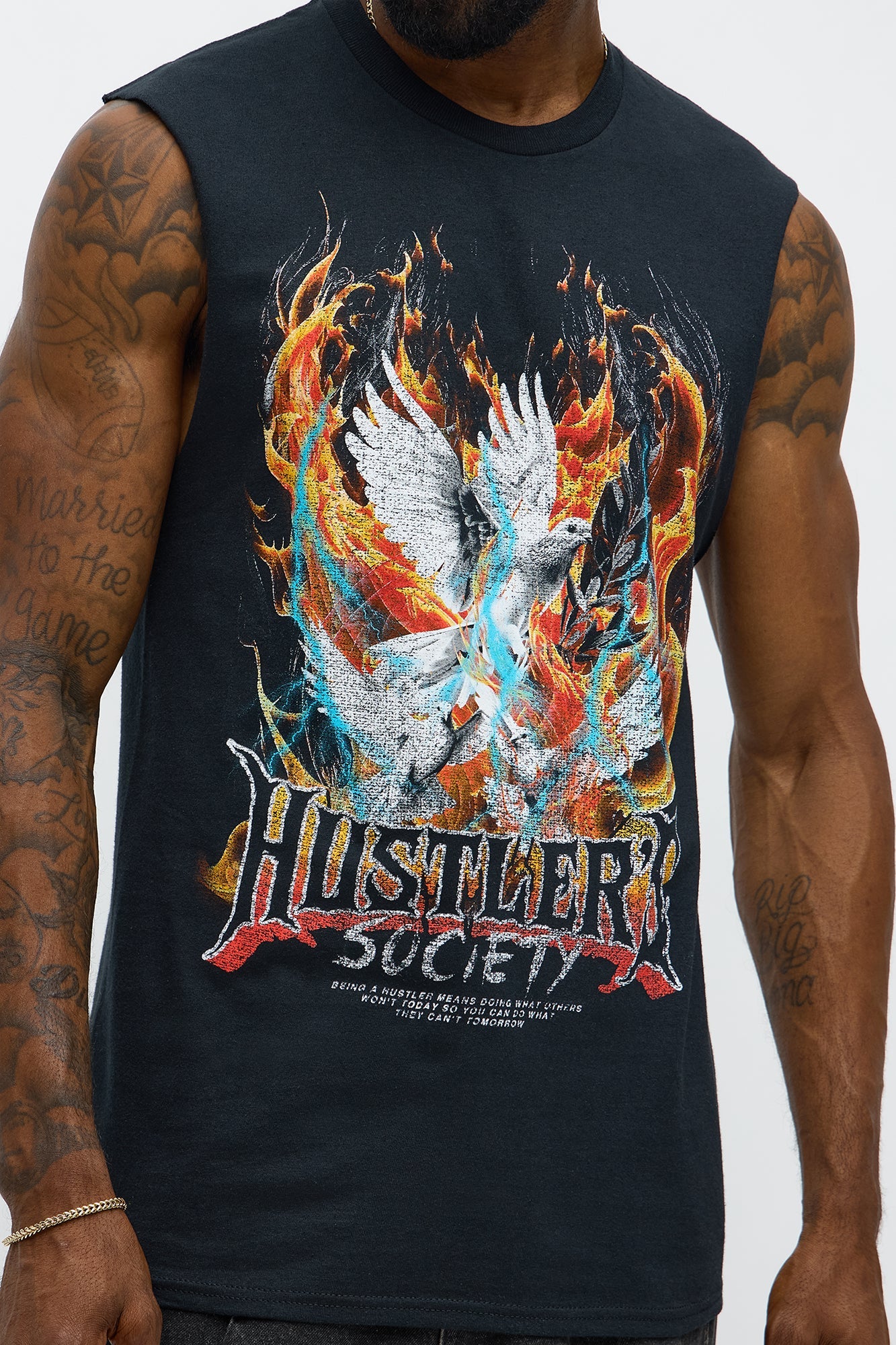 Hustler Society Reigns Muscle Tee - Black
