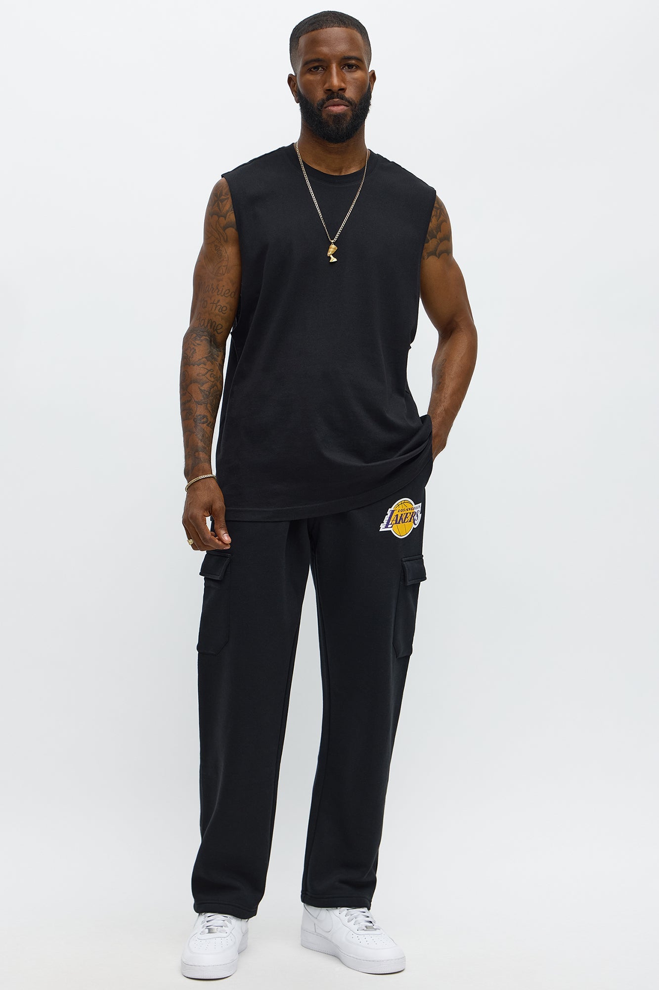 Lakers Cargo Sweatpants - Black