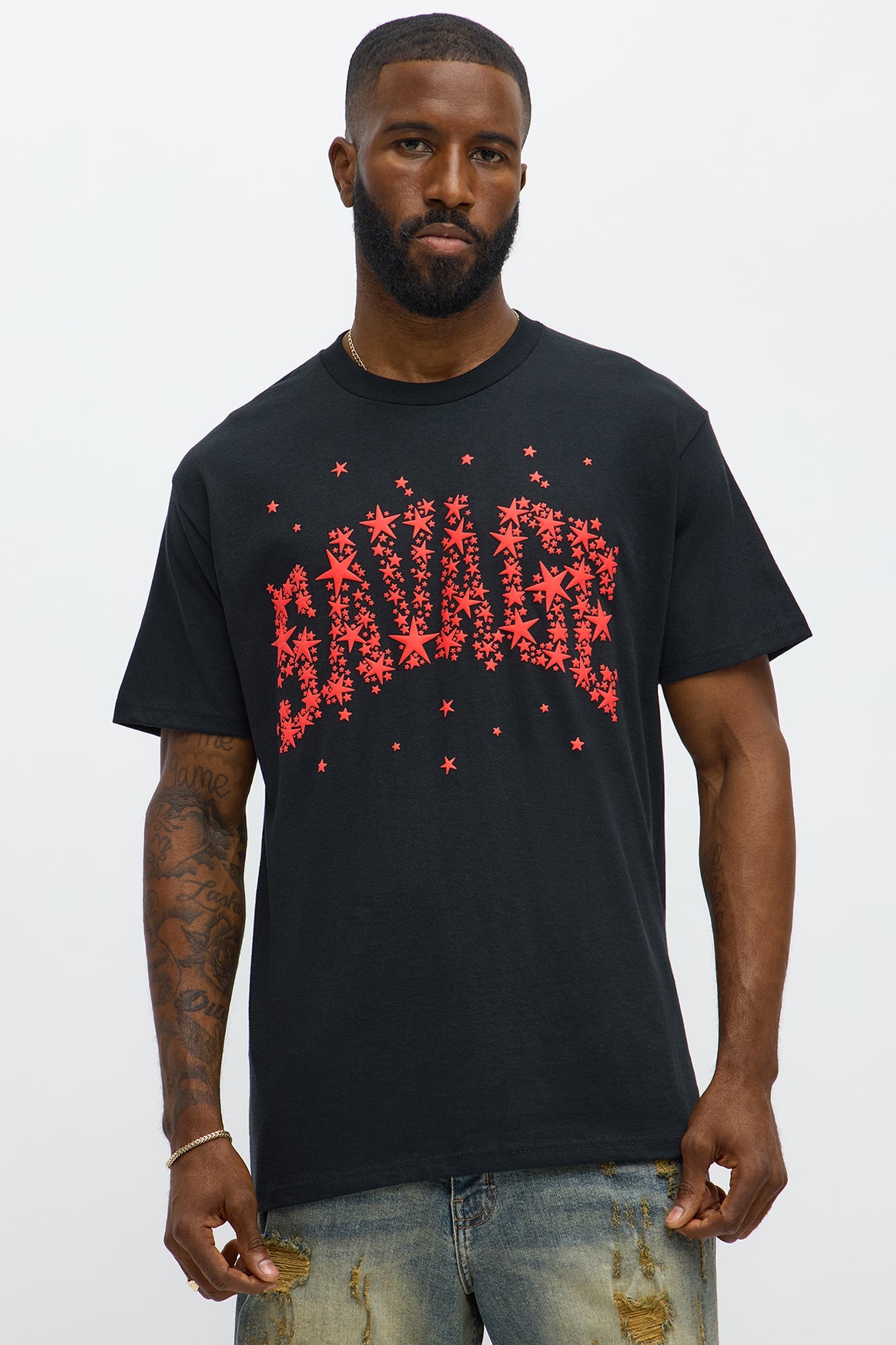 Savage Star Short Sleeve Tee - Black