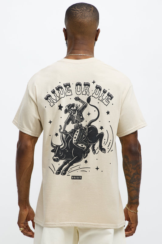 Ride Or Die Rodeo Short Sleeve Tee - Tan