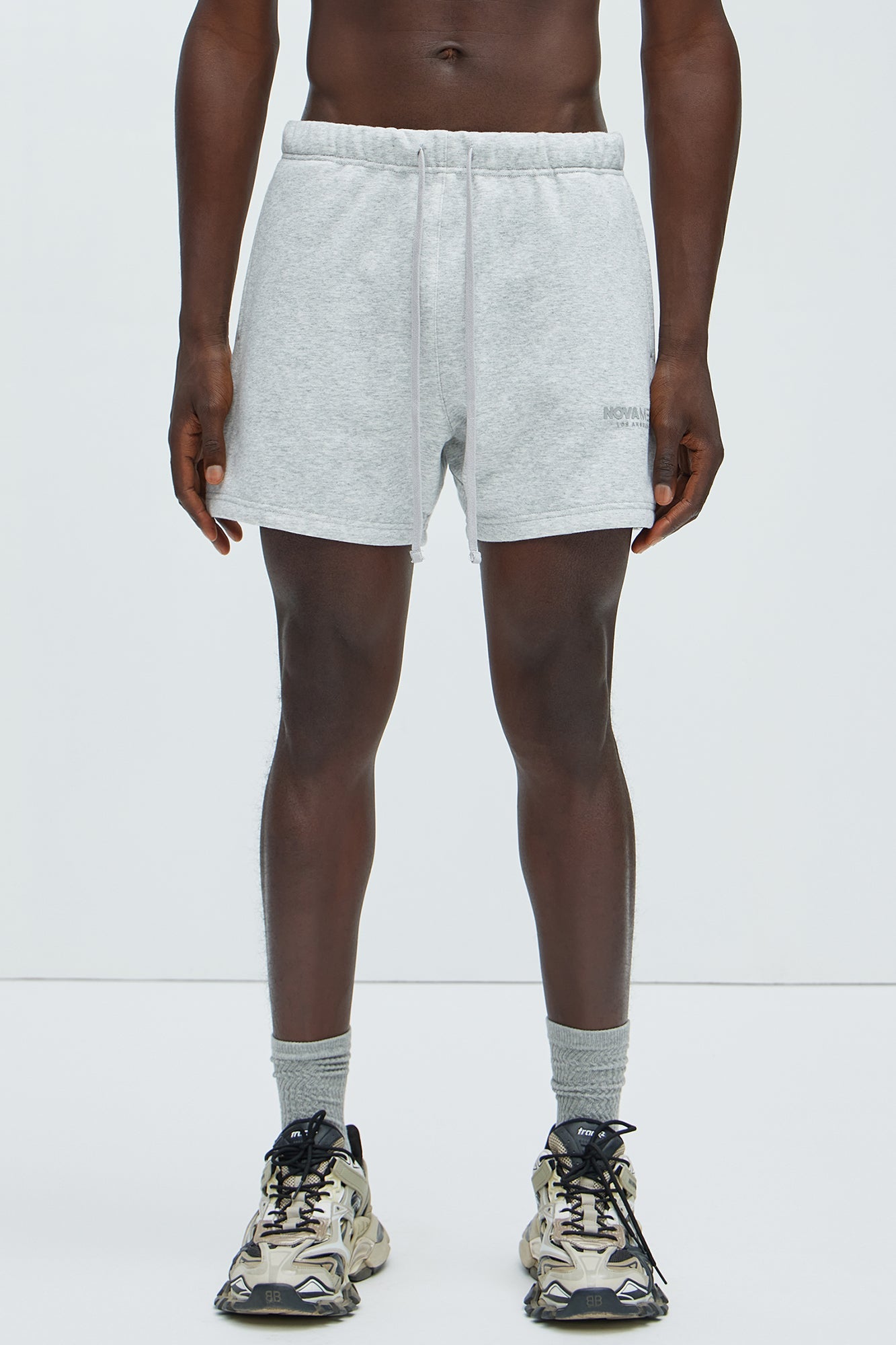 Tyson Novamen Oversize Heavyweight Sweat Shorts - Heather Grey