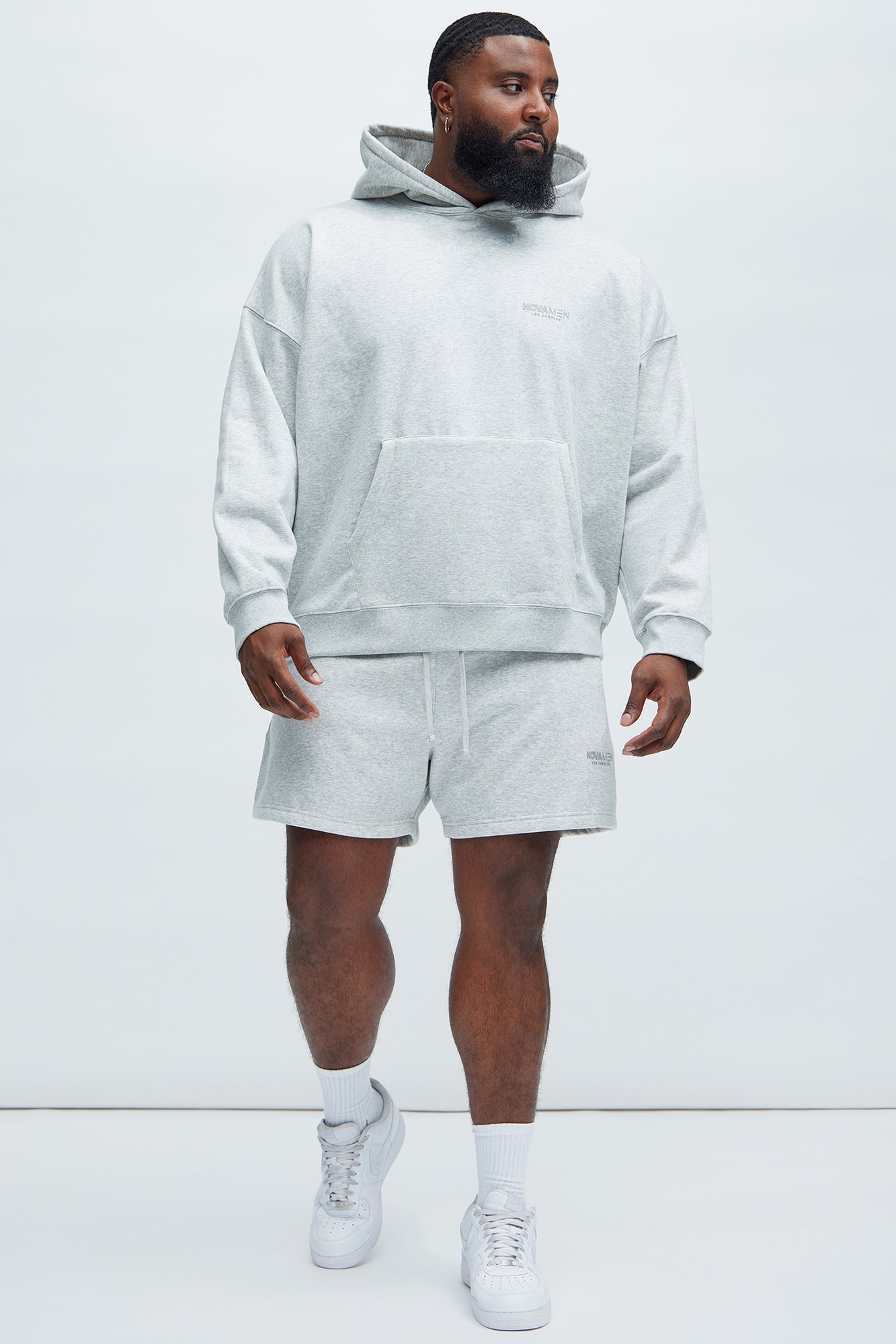 Tyson Novamen Oversize Heavyweight Sweat Shorts - Heather Grey