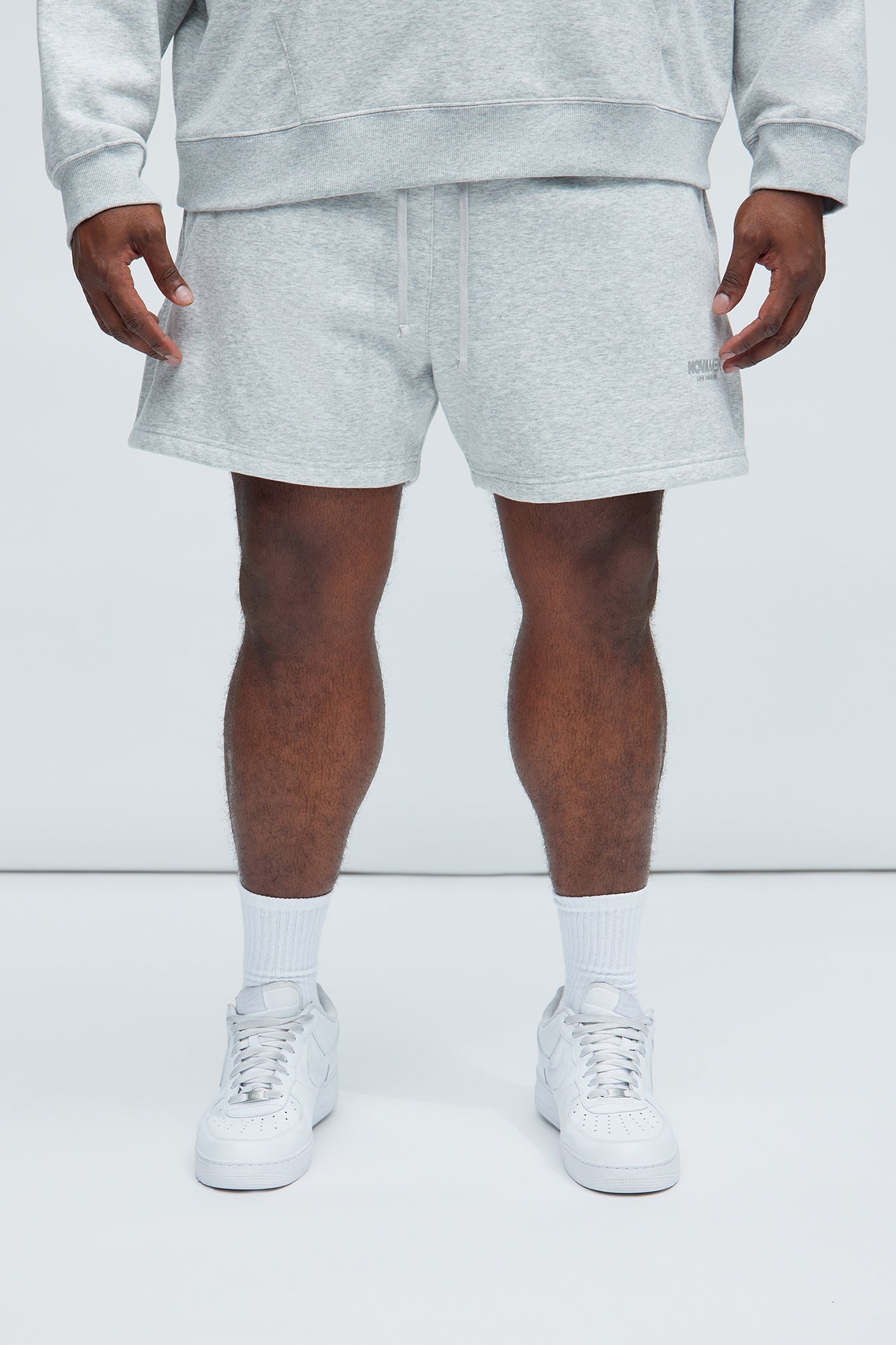 Tyson Novamen Oversize Heavyweight Sweat Shorts - Heather Grey