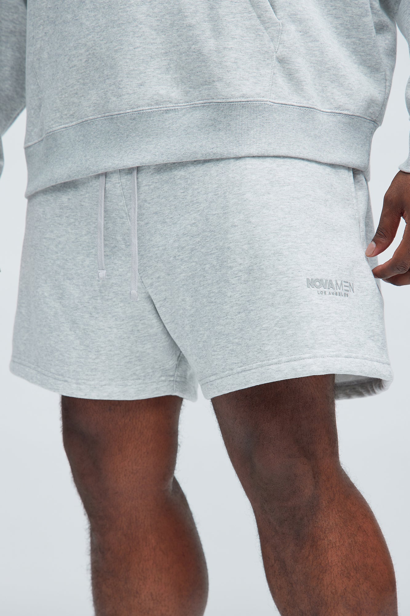 Tyson Novamen Oversize Heavyweight Sweat Shorts - Heather Grey