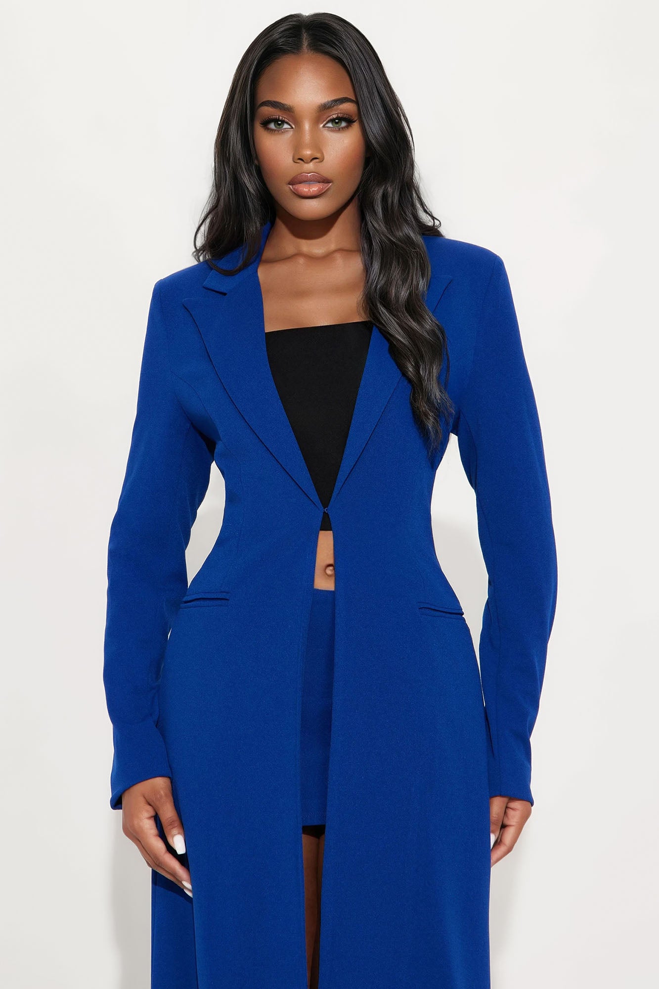 Feeling Regal Crepe Coat - Royal