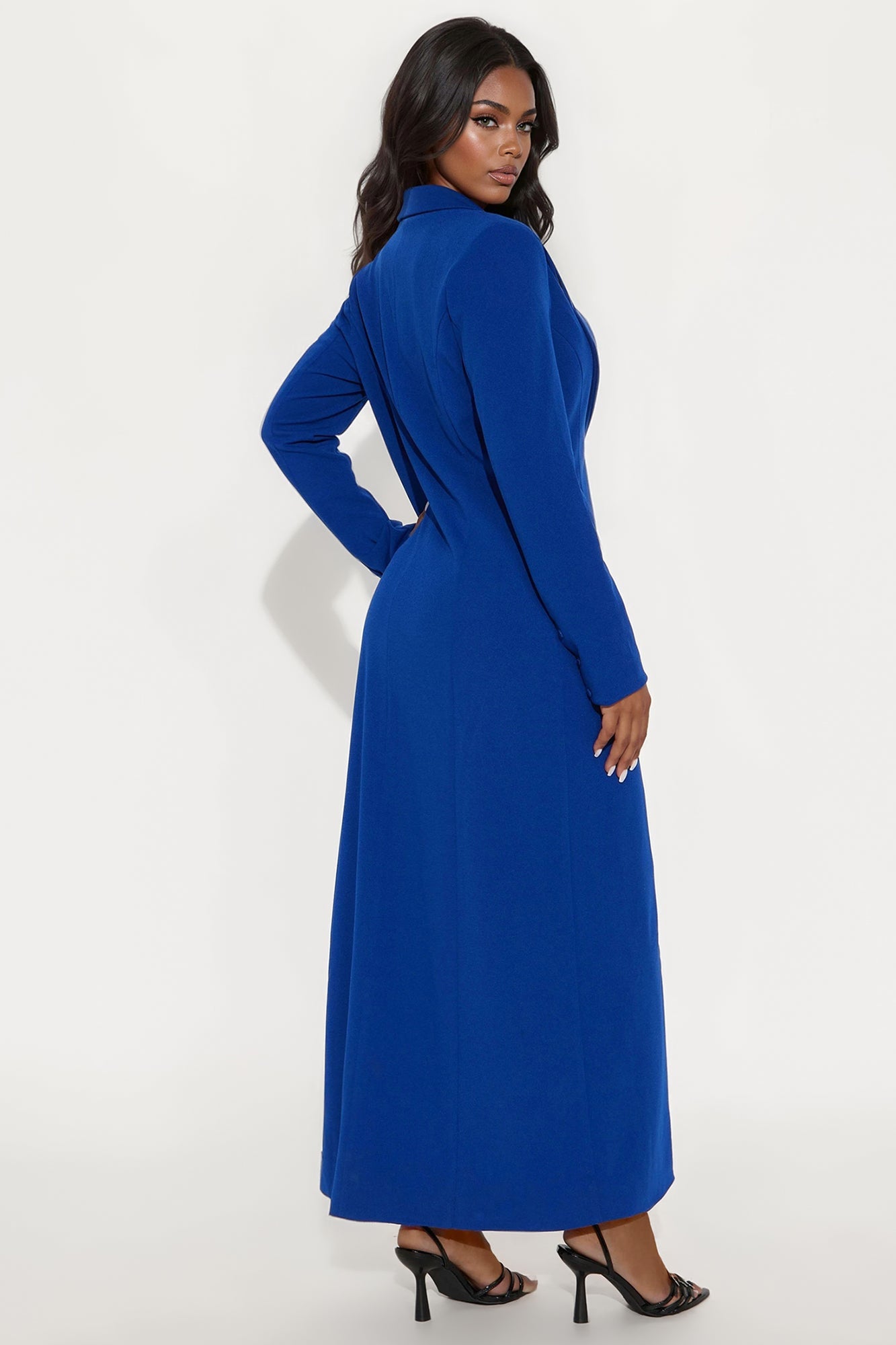 Feeling Regal Crepe Coat - Royal