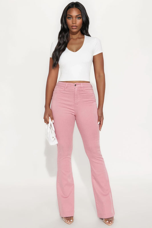 Deep In My Soul Flare Jeans - Mauve