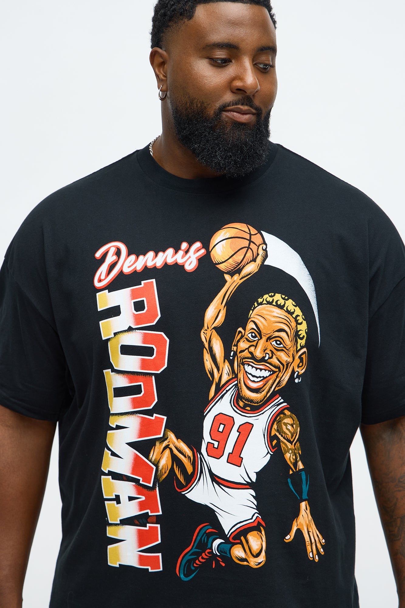 Dennis Rodman Vintage Washed Short Sleeve Tee - Black Wash