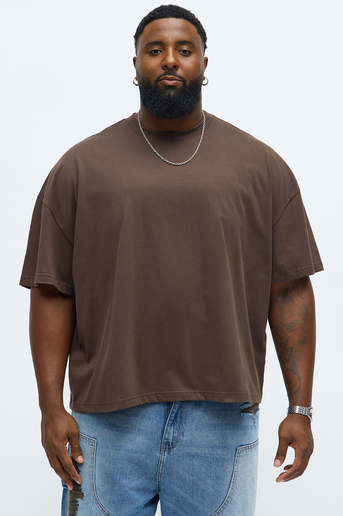 Boxy Premium Midweight Tee - Brown