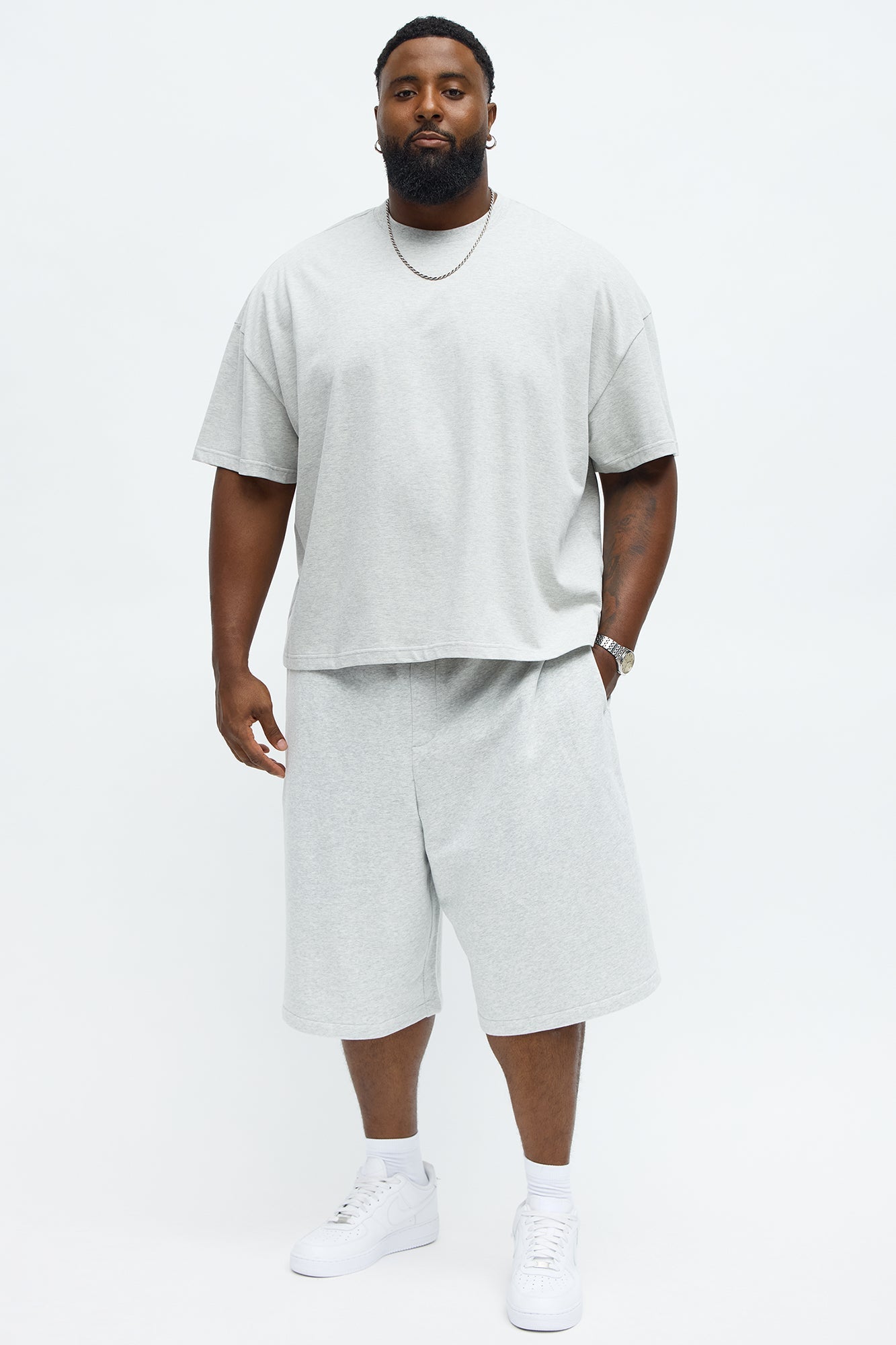 Boxy Premium Midweight Tee - Heather Grey