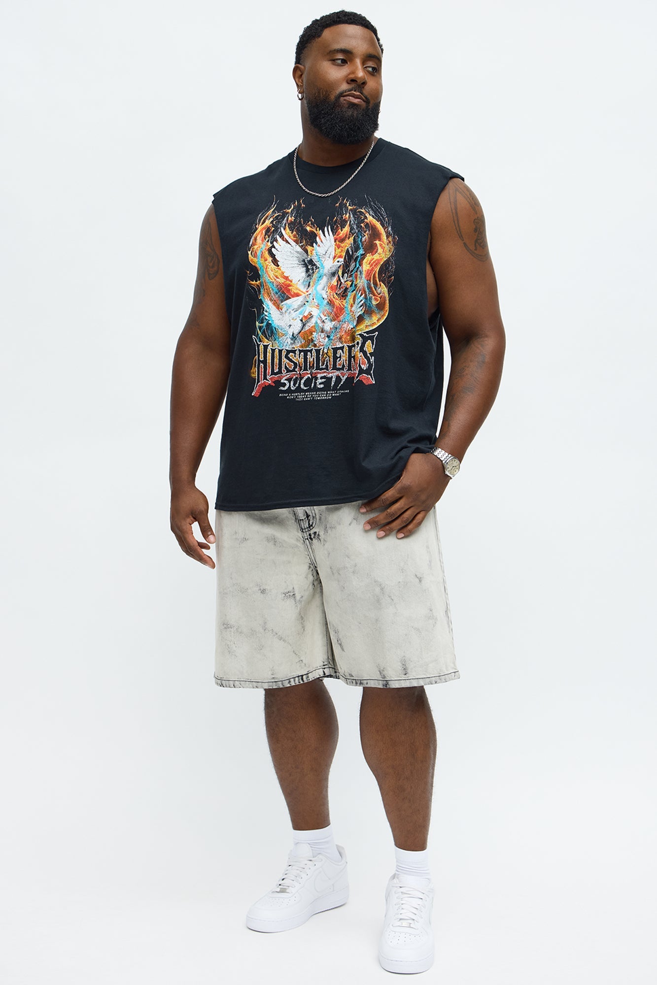 Hustler Society Reigns Muscle Tee - Black