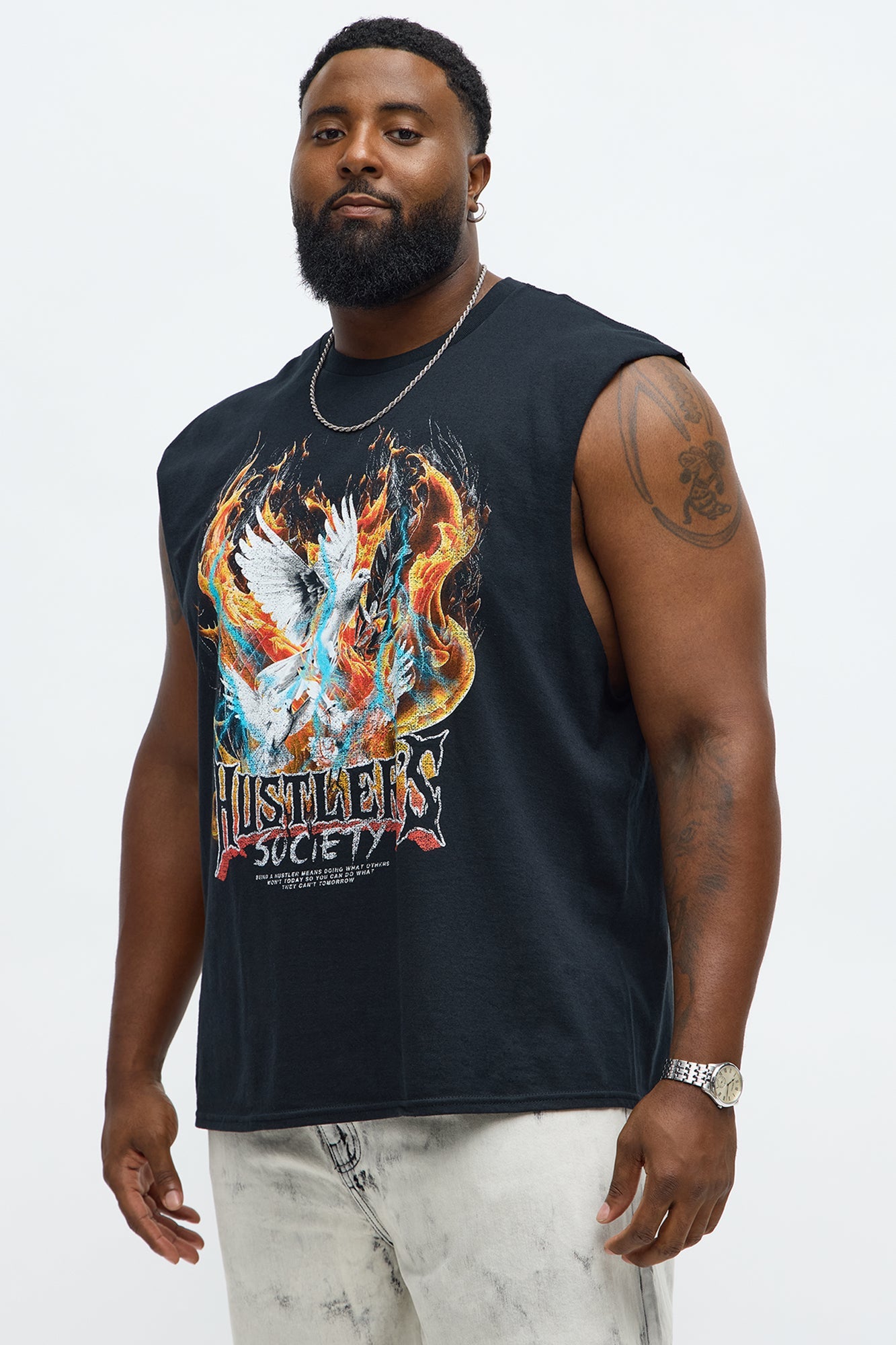 Hustler Society Reigns Muscle Tee - Black