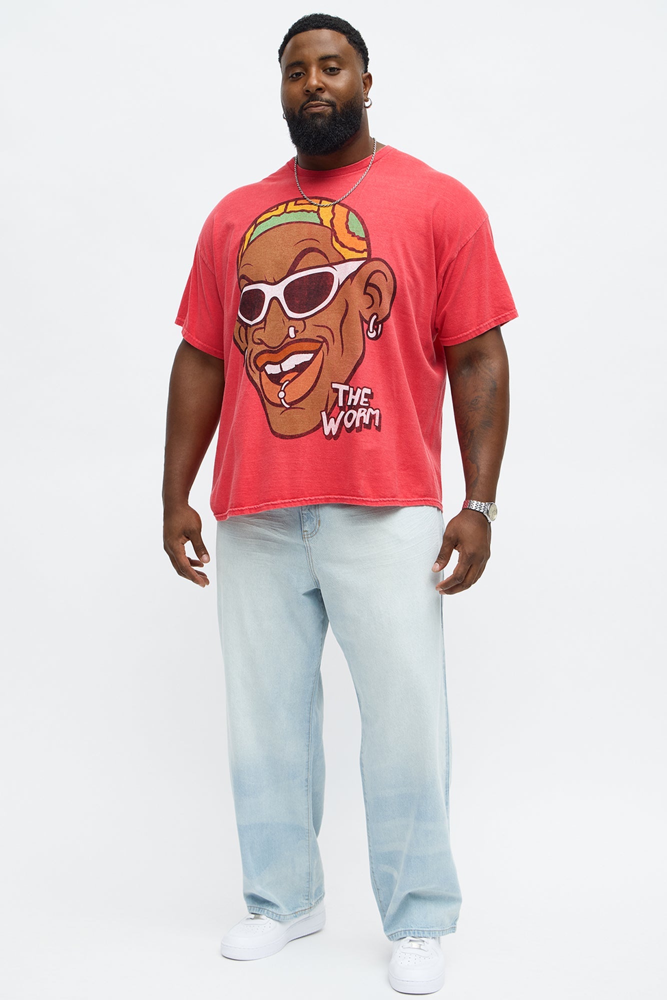 Dennis Rodman The Worm Short Sleeve Tee - Red