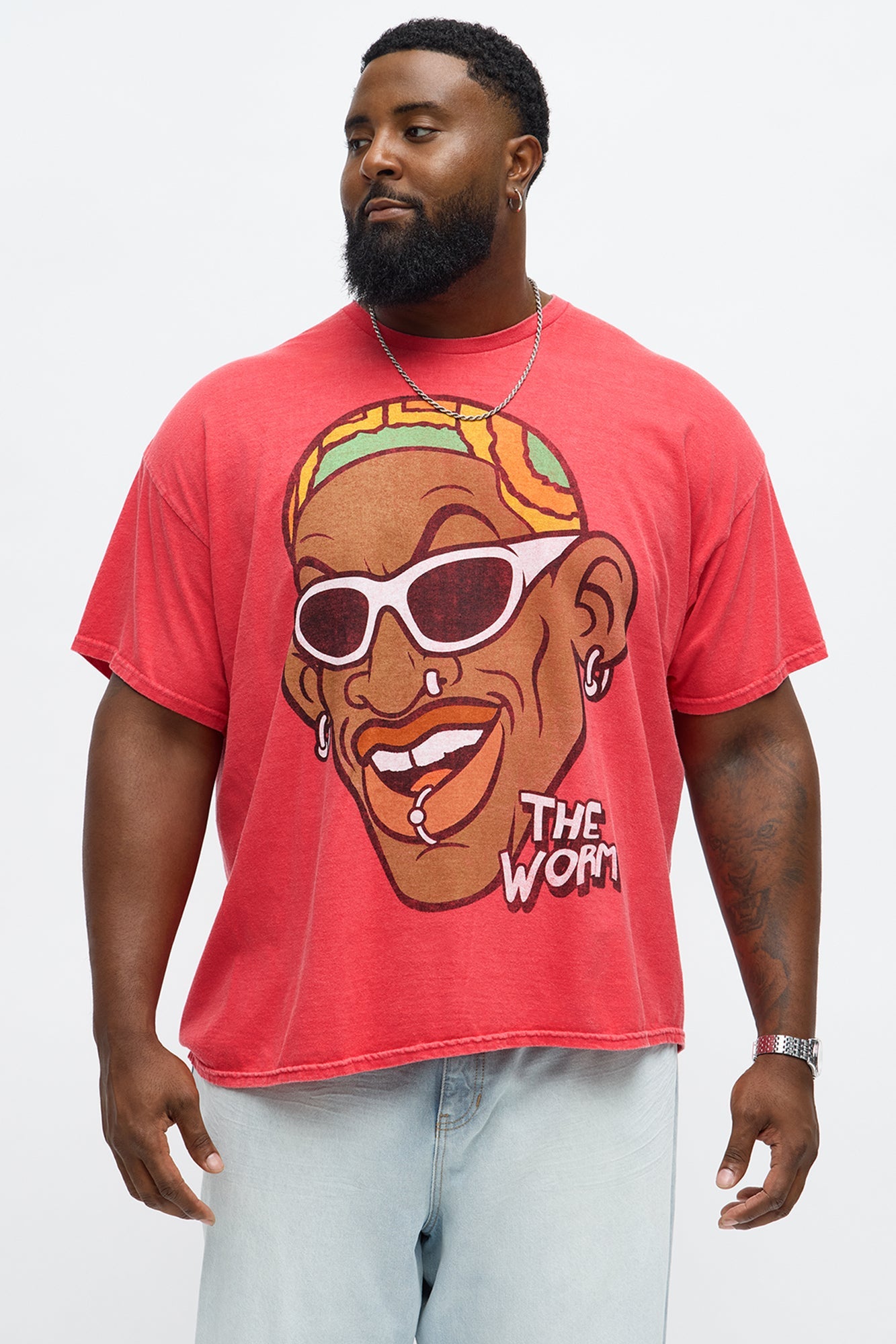 Dennis Rodman The Worm Short Sleeve Tee - Red